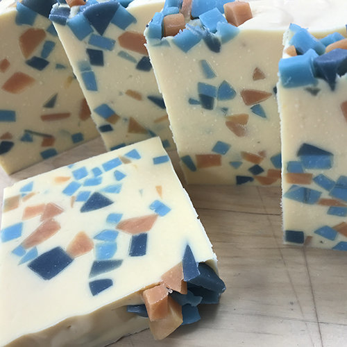 cold process confetti soap