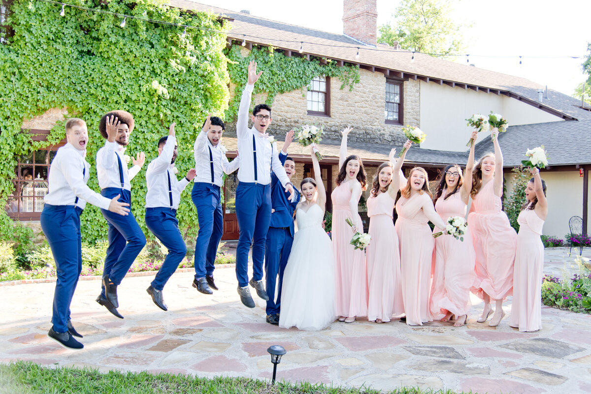 Excited bridal party photos in Fort Worth Texas