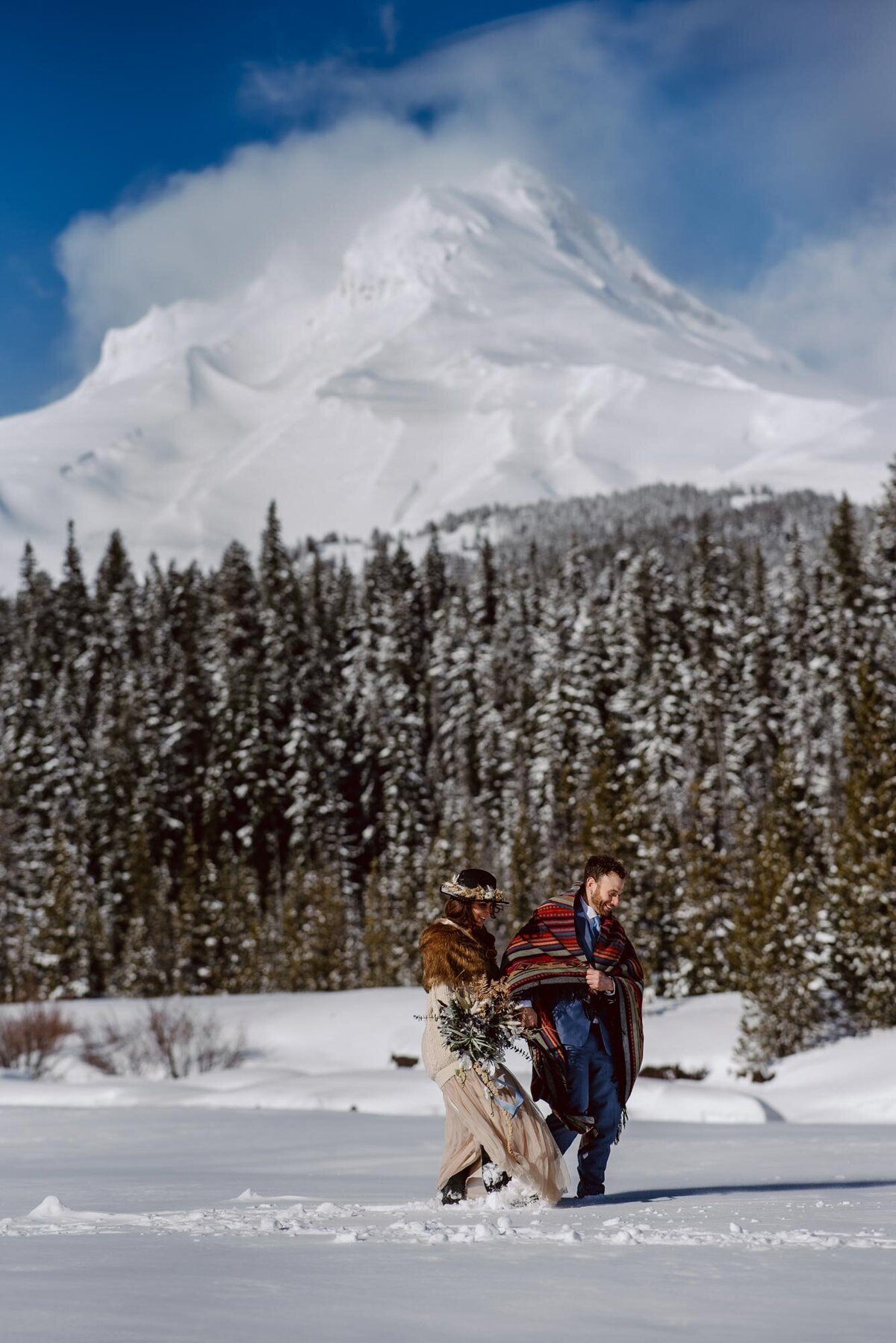 Mount Hood winter elopement