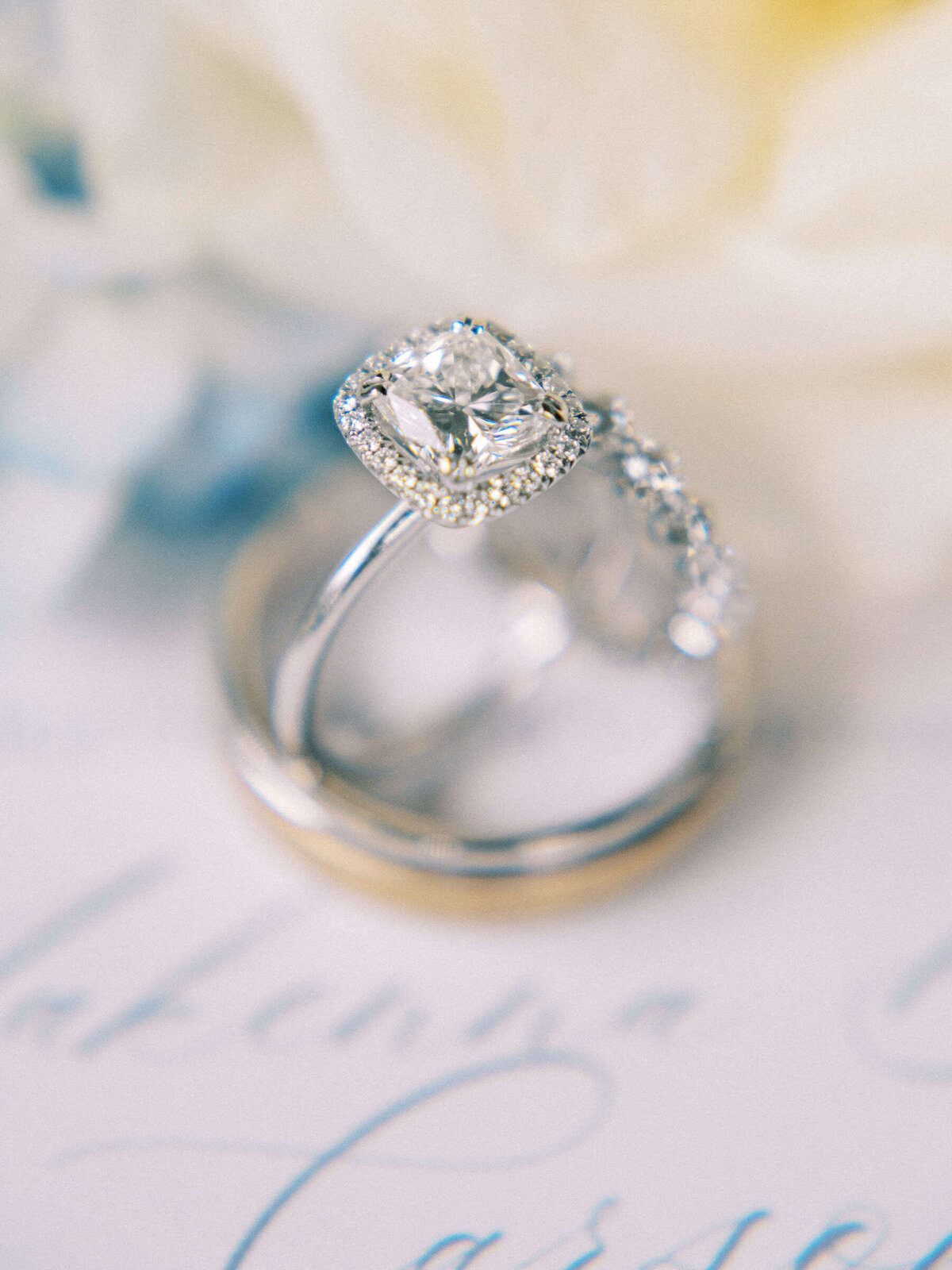 Photo of bride and groom's rings for Canyonwood Ridge wedding