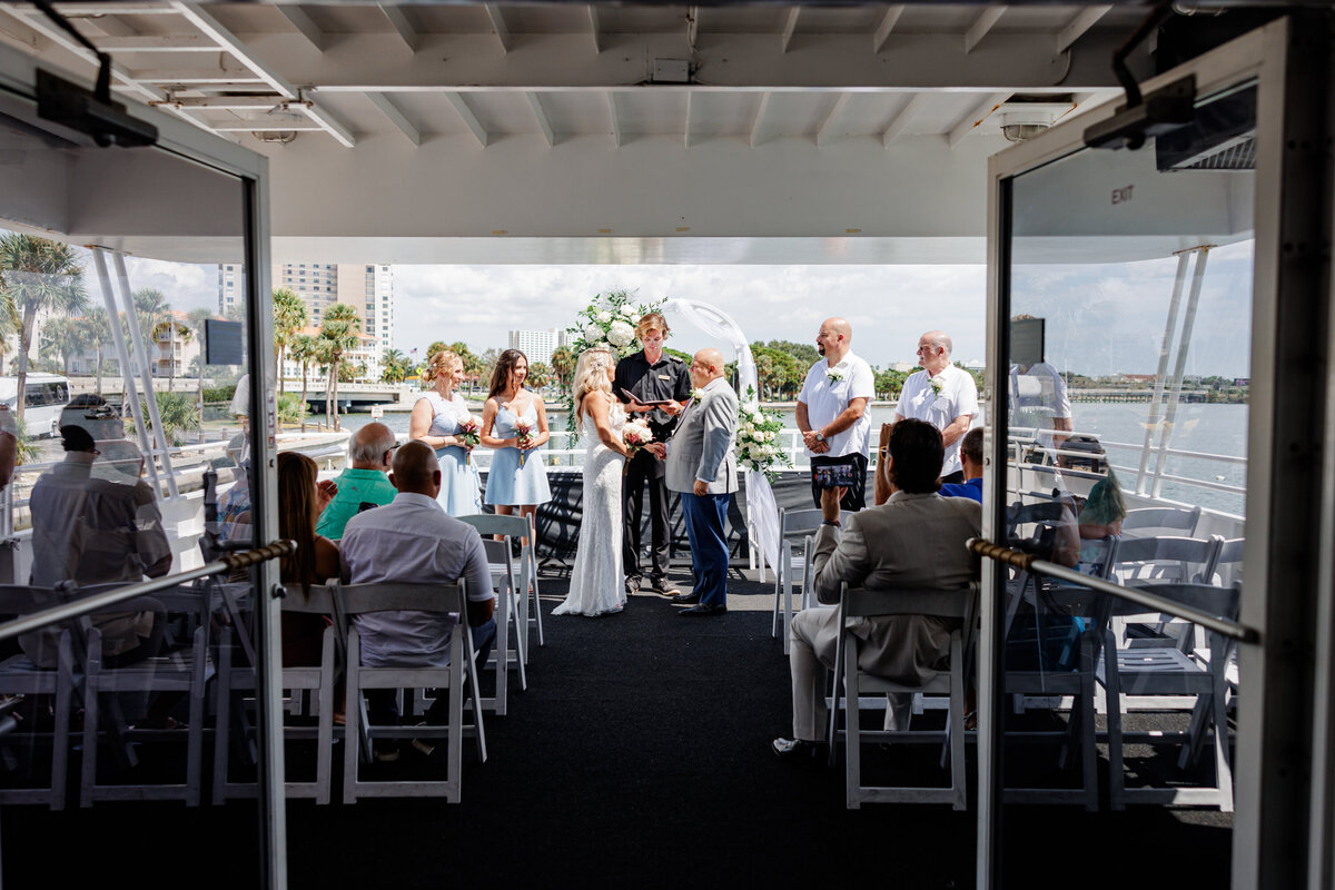 Close family and friends gathered for intimate yacht wedding in St. Petersburg, Florida