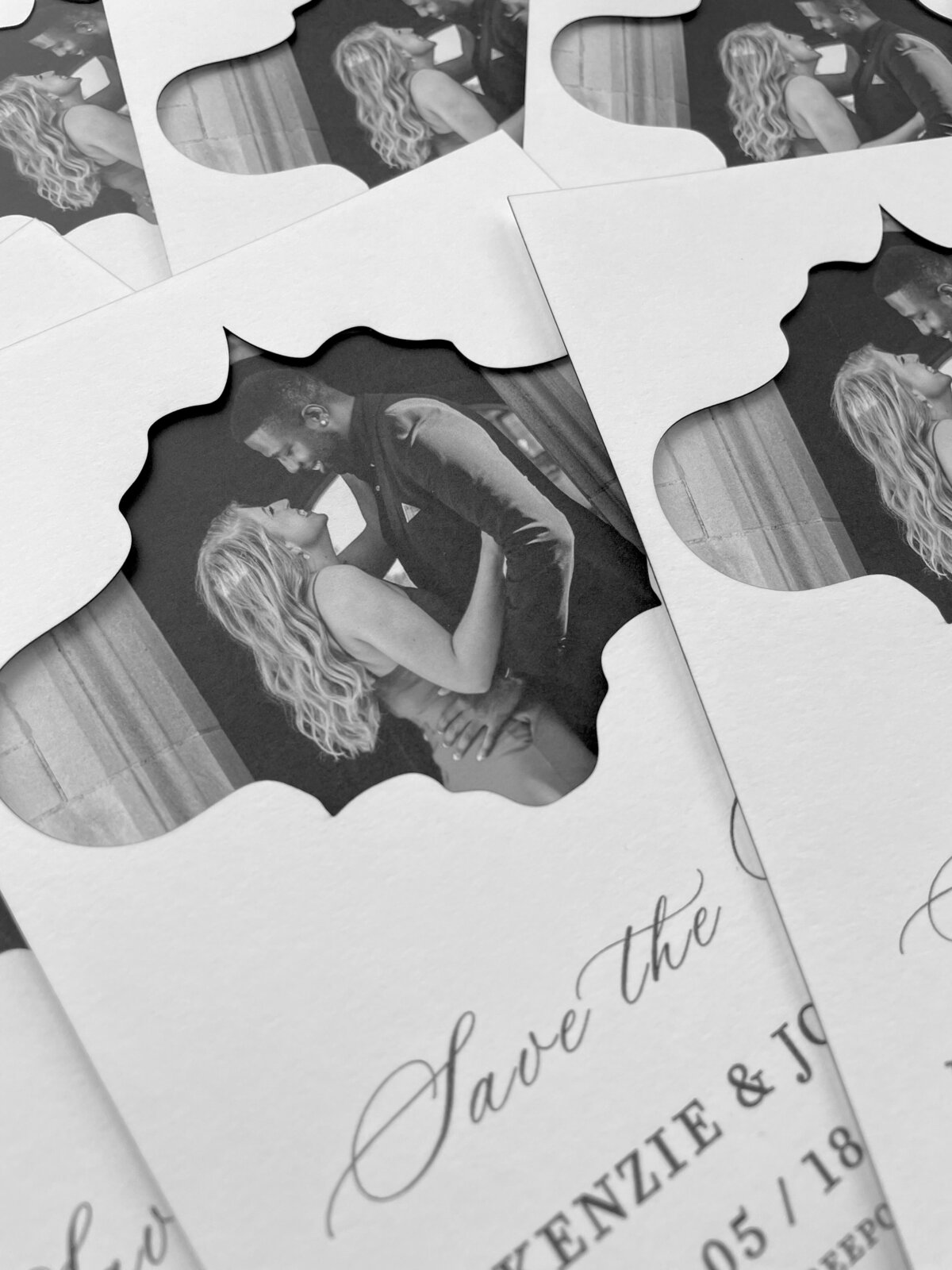 Custom cut out save the dates for spring wedding