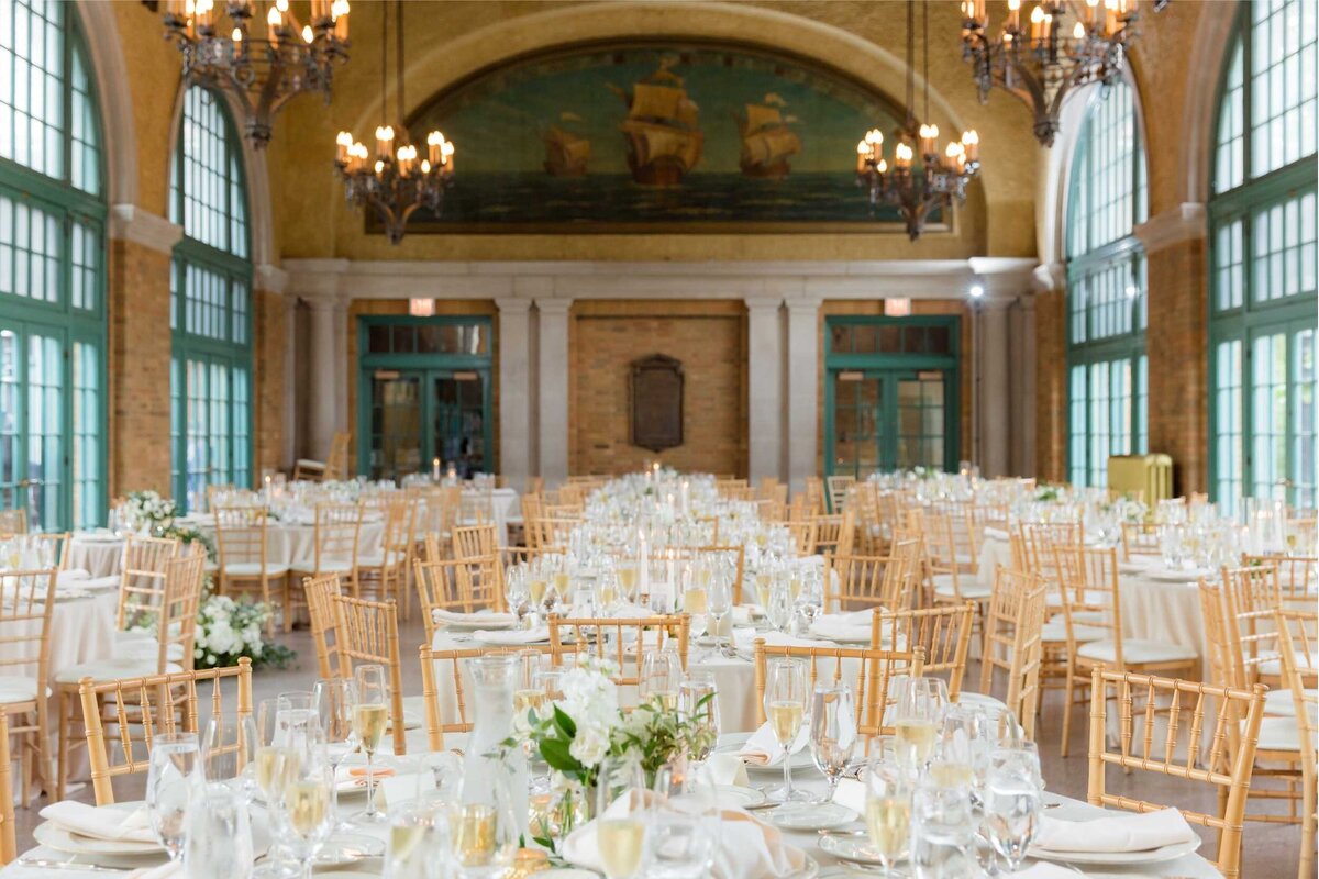Wedding Reception at Columbus Park Refectory for a Luxury Chicago Outdoor Historic Wedding Venue.