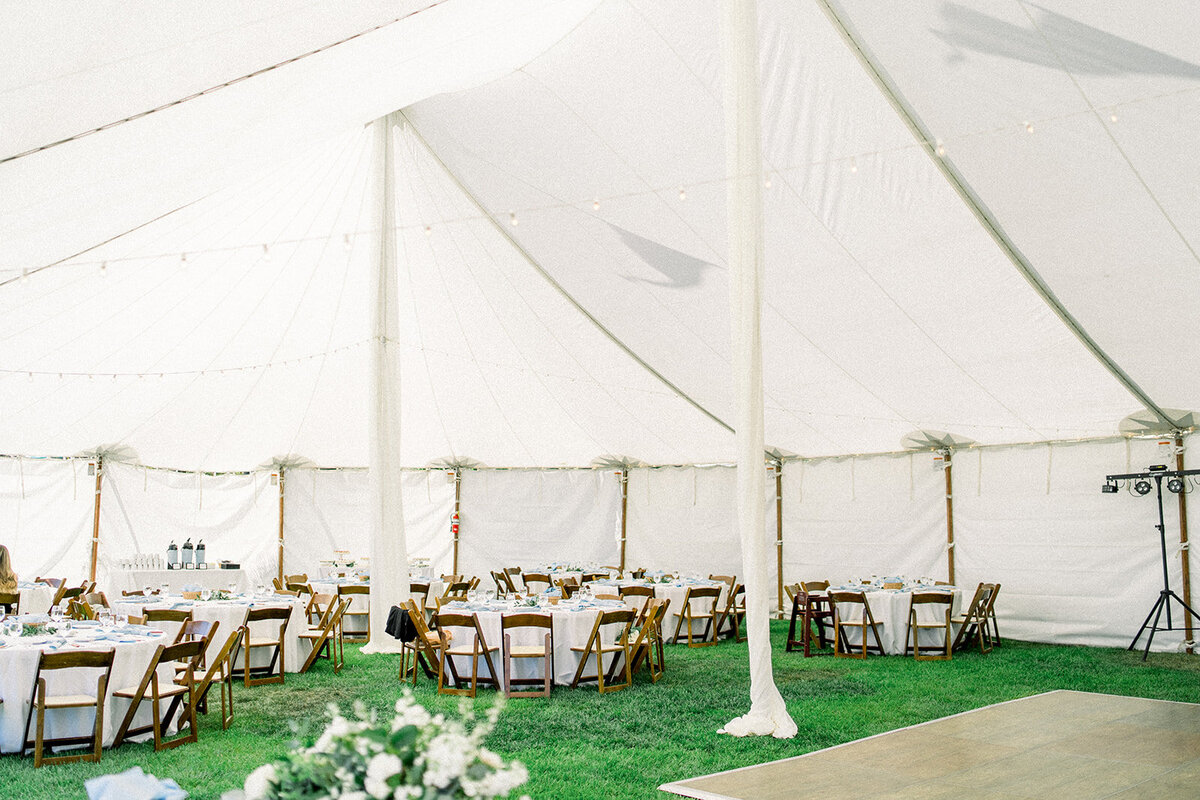 wedding reception tent at Dolphin Bay Resort in Pismo Beach, CA