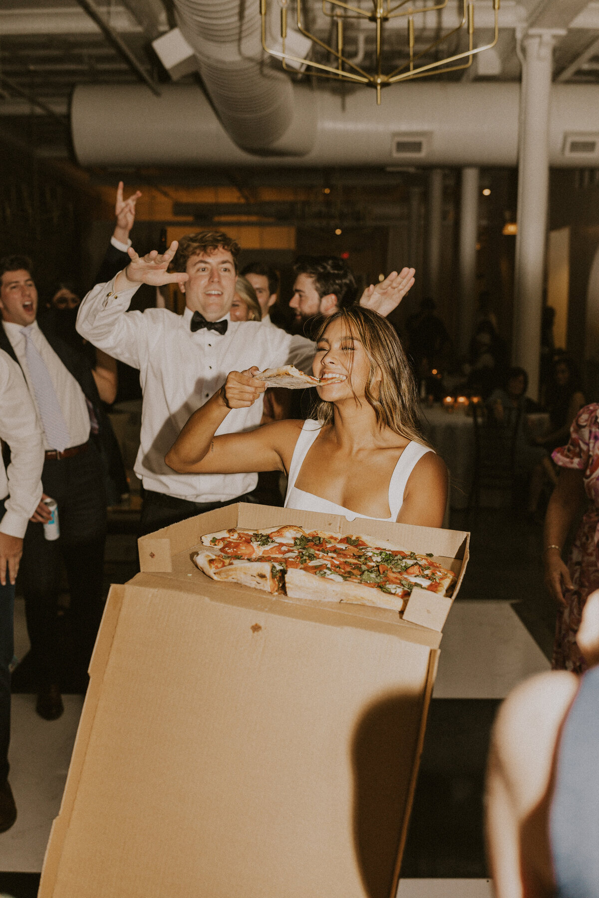 Late Night Pizza Party Surprise for Wedding Guests