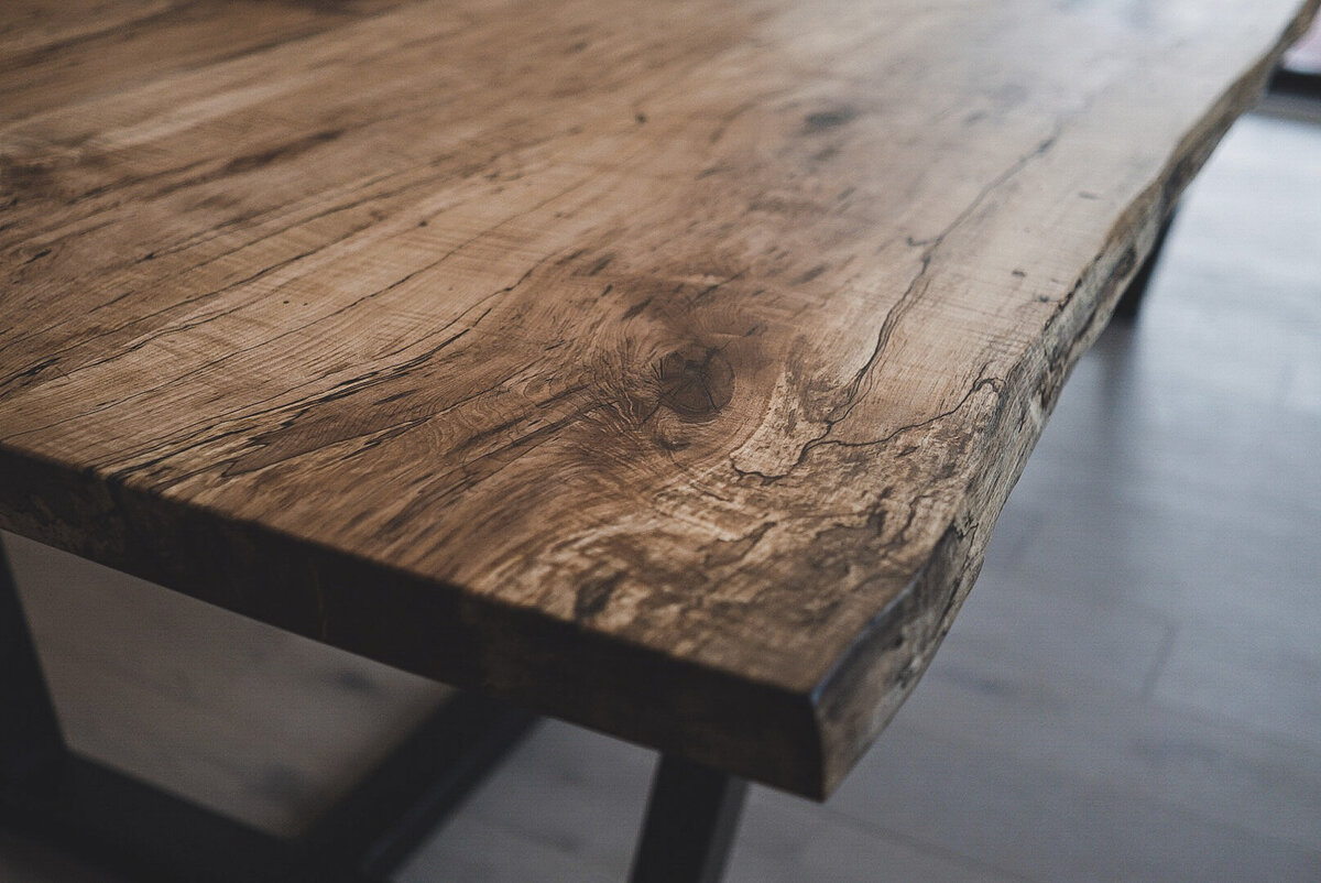 Spalted Maple Live Edge Dining Table