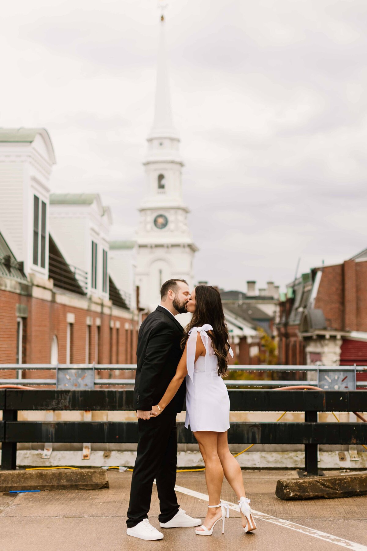 downtown portsmouth new hampshire rooftop engagement session