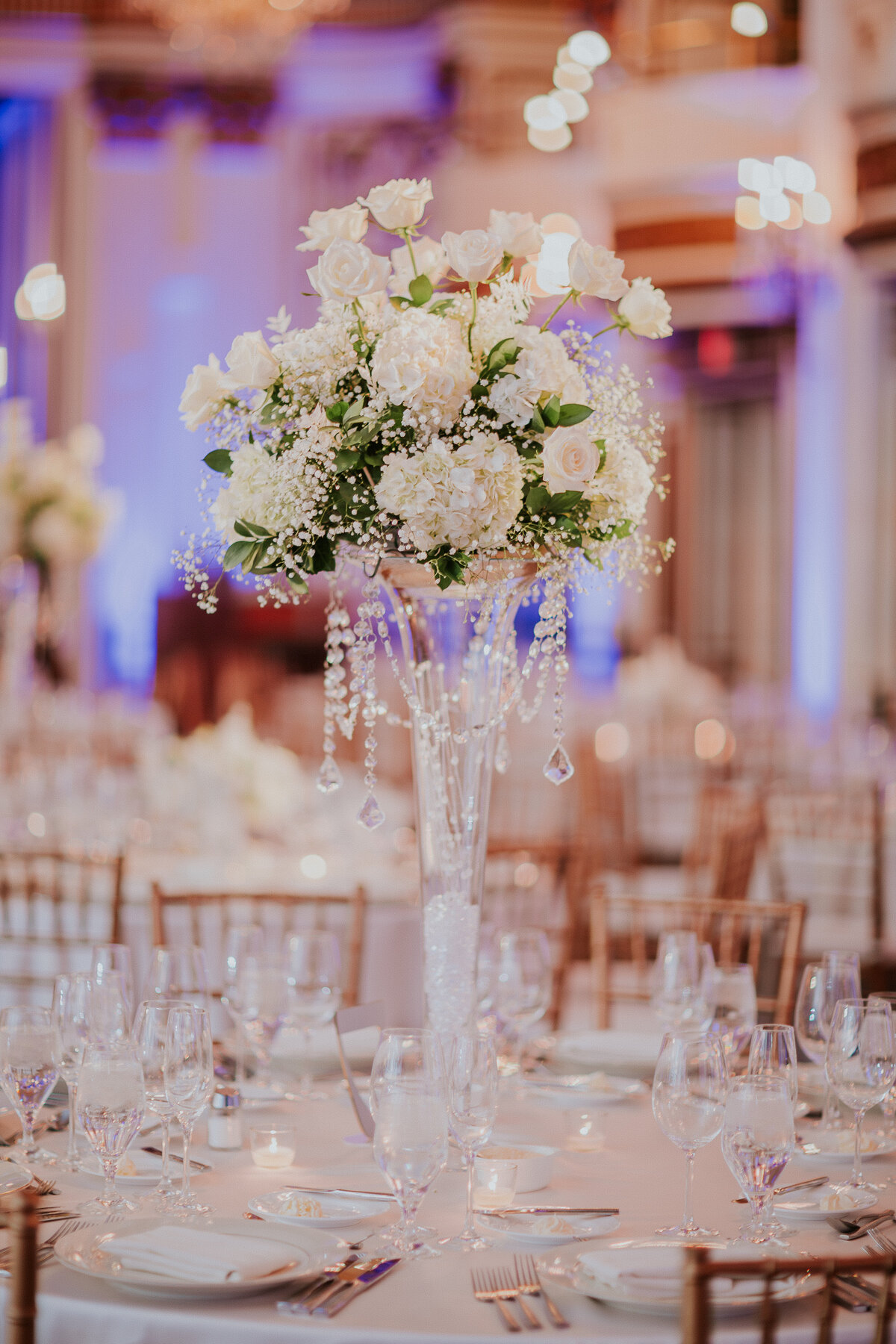 Classy all-white wedding at Boston Fairmont Copley for Maria and John - Just Bloom'd Weddings