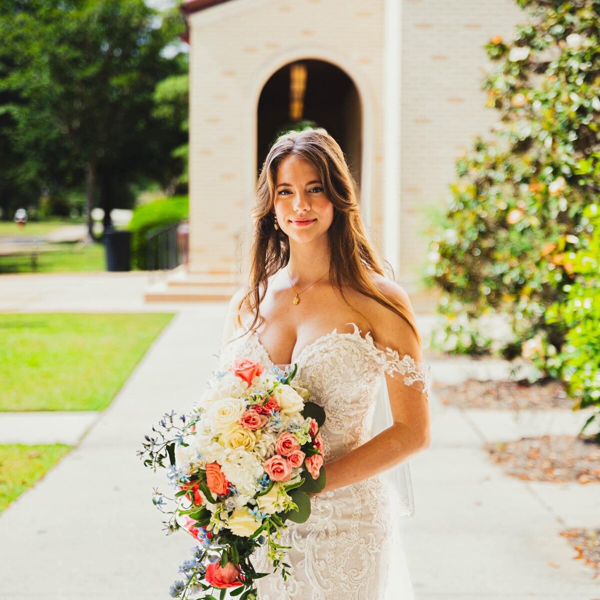 Bride at the Cathedral of the Sacred Heart Pensacola Florida