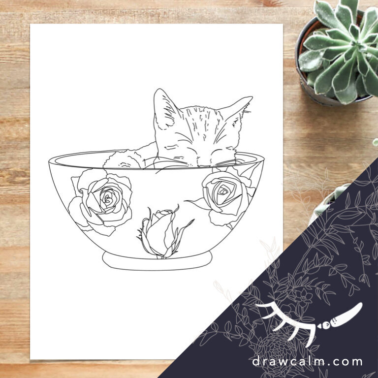 coloring-page-kitten