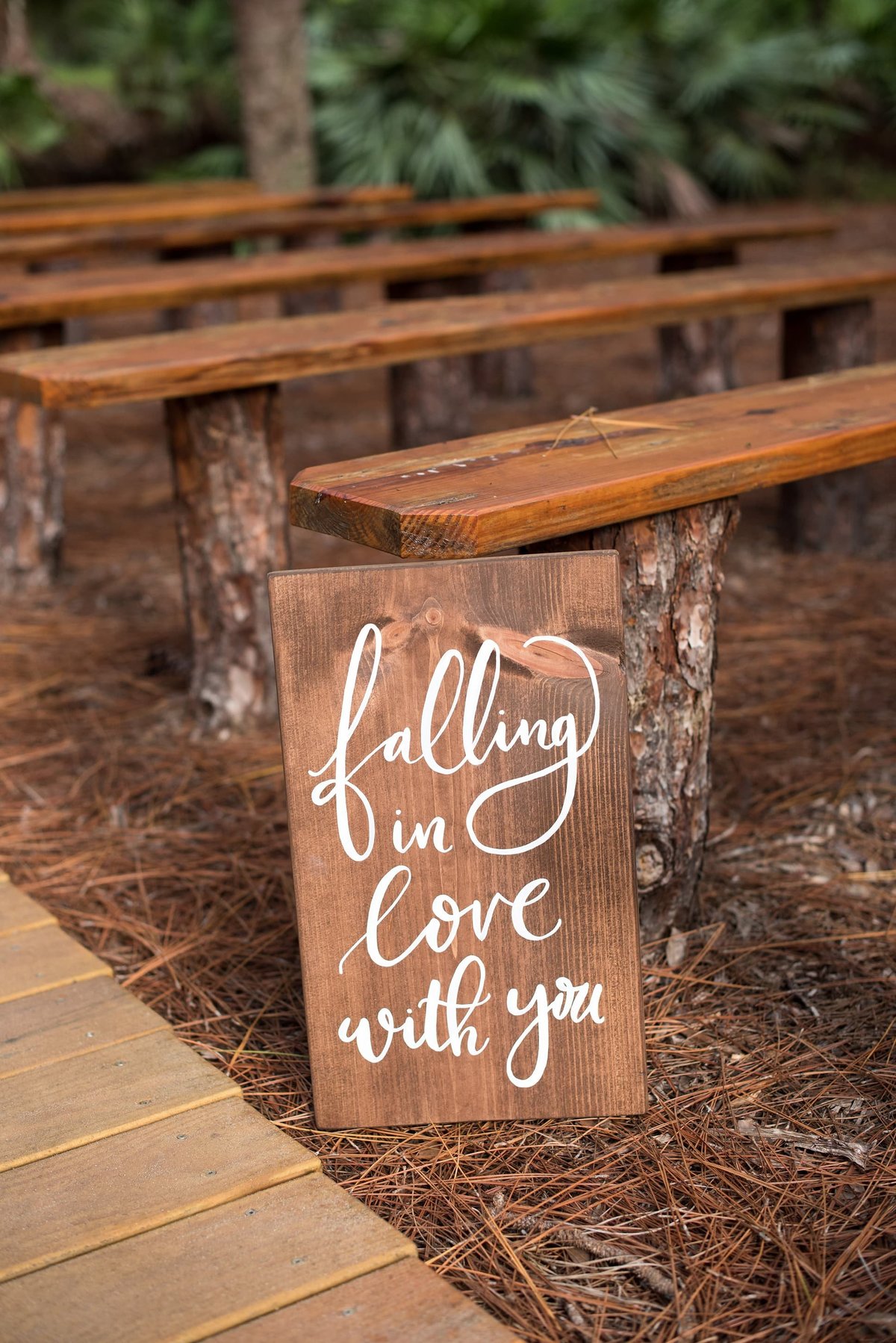 wedding aisle sign calligraphy love