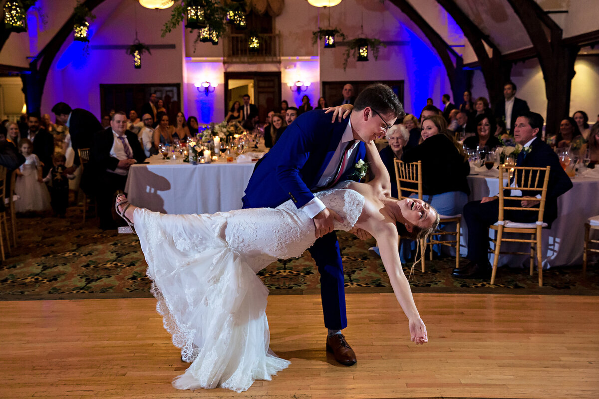 The wedding reception dip exhilaration in Bar Harbor Maine