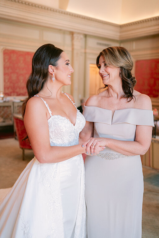 Bride with mother at Dallas wedding at The Olana