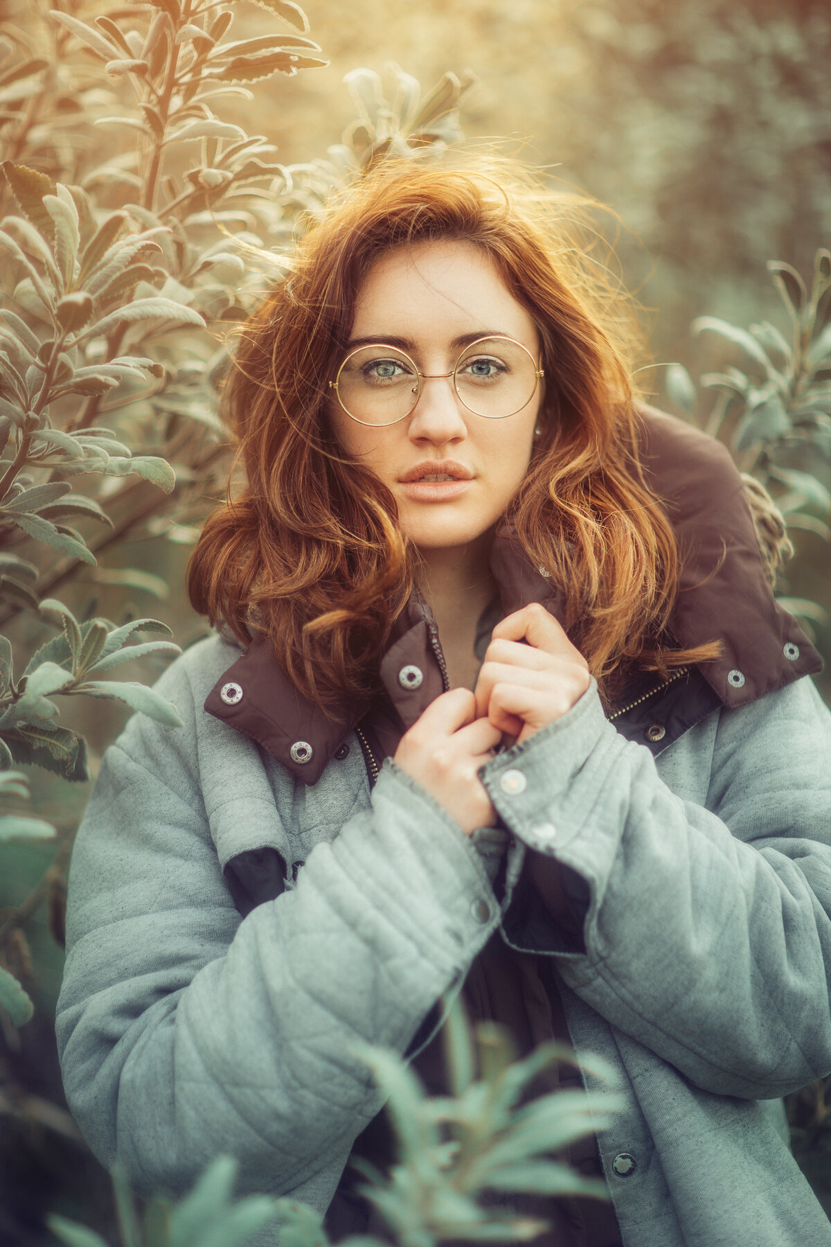 Portrait Photo Of Young Woman In Green Coat Los Angeles