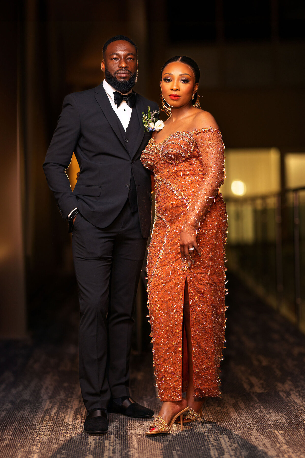 Tomi and Tolu Oruka Events Ziggy on the Lens photographer Wedding event planners Toronto planner African Nigerian Eyitayo Dada Dara Ayoola ottawa convention and event centre pocket flowers Navy blue groom suit ball gown black bride classy  81