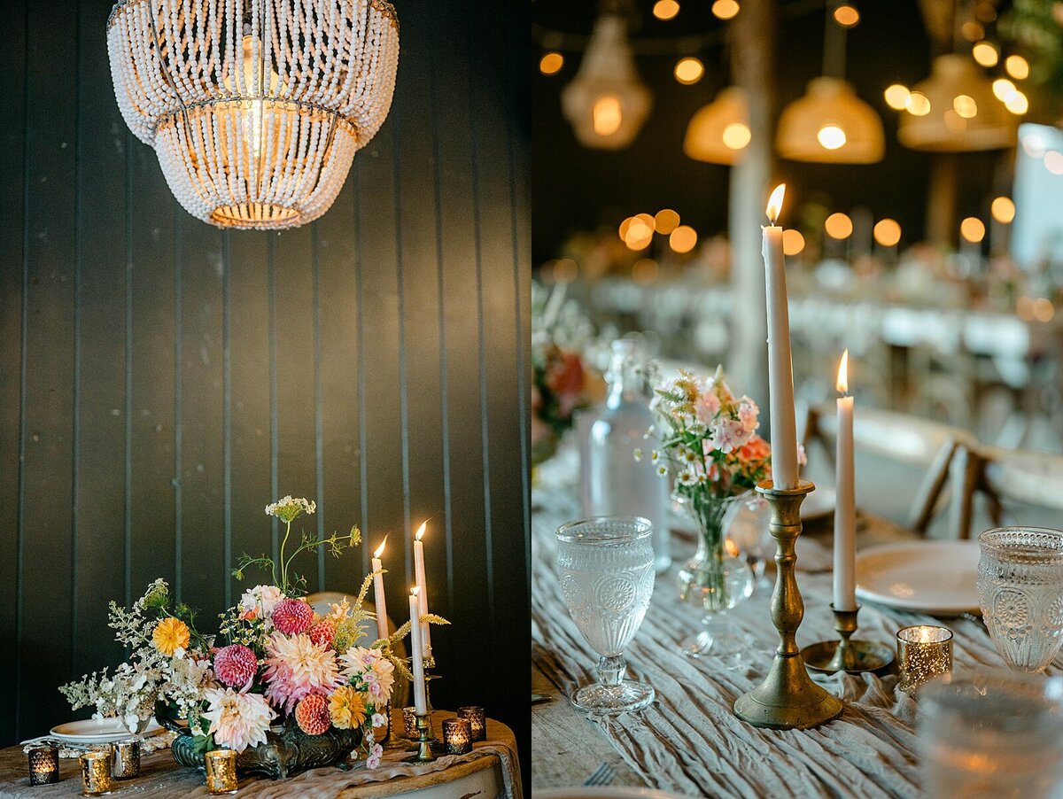 Colorful, romantic barn reception at Warwick Wedding Venue