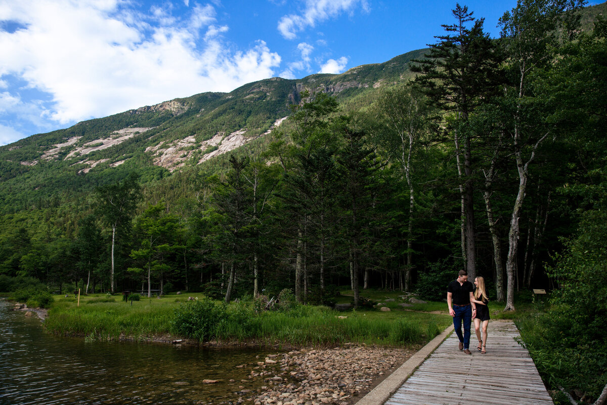 Walking through the woods hand in hand in Crawford Notch NH