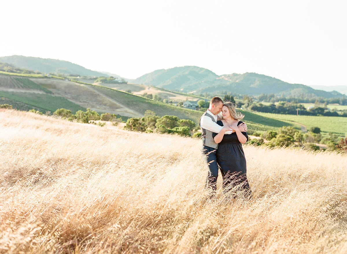 Napa engagement photos black linen dress-1