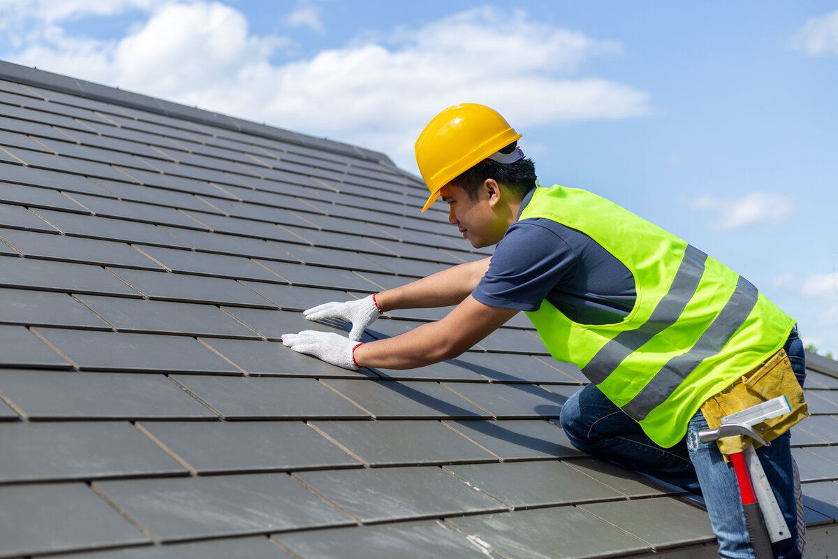 Roof Repair Construction Worker