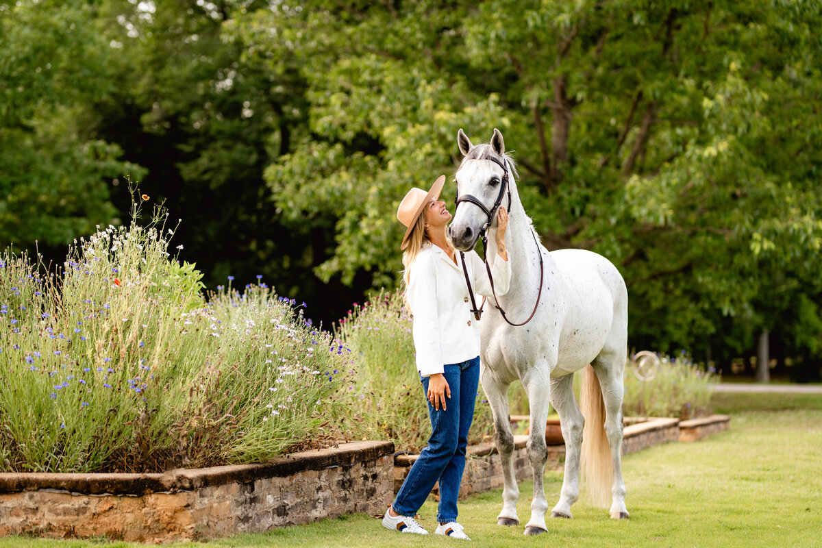 Horse and rider photoshoot at equestrian stable near Birmingham, Alabama
