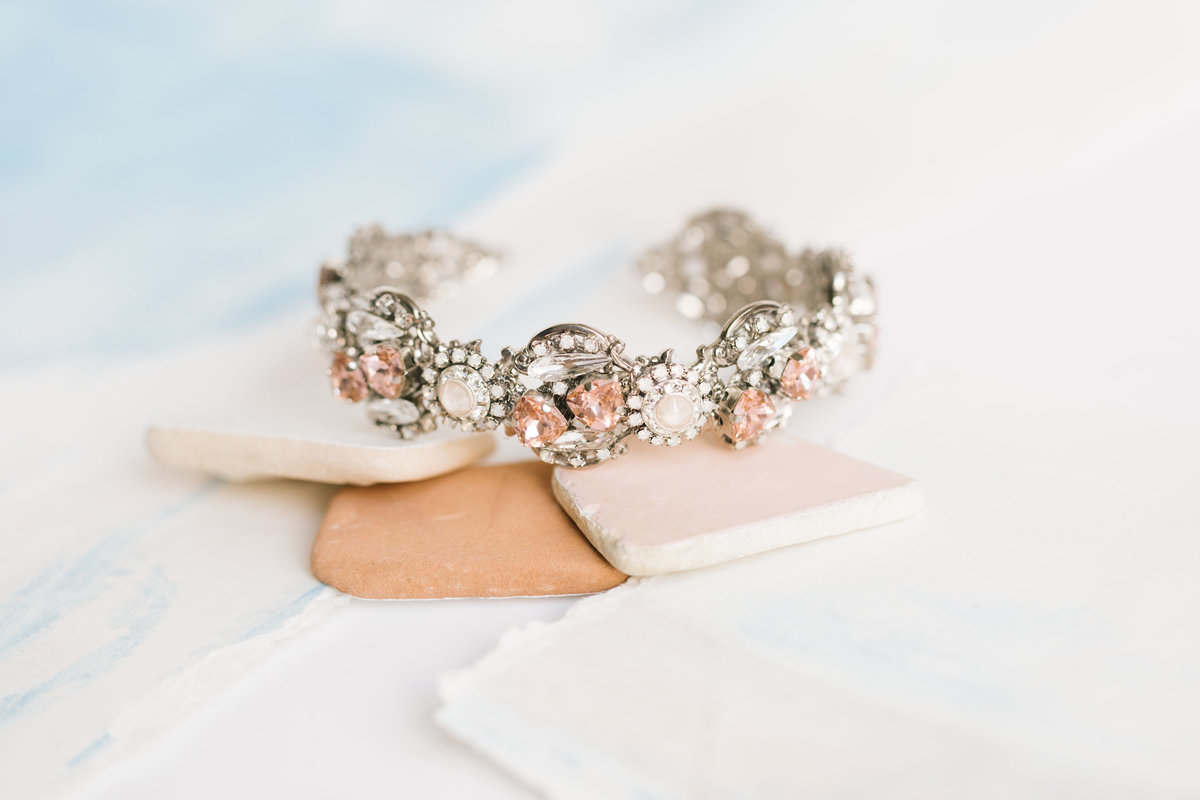 bridal bracelet on sea glass