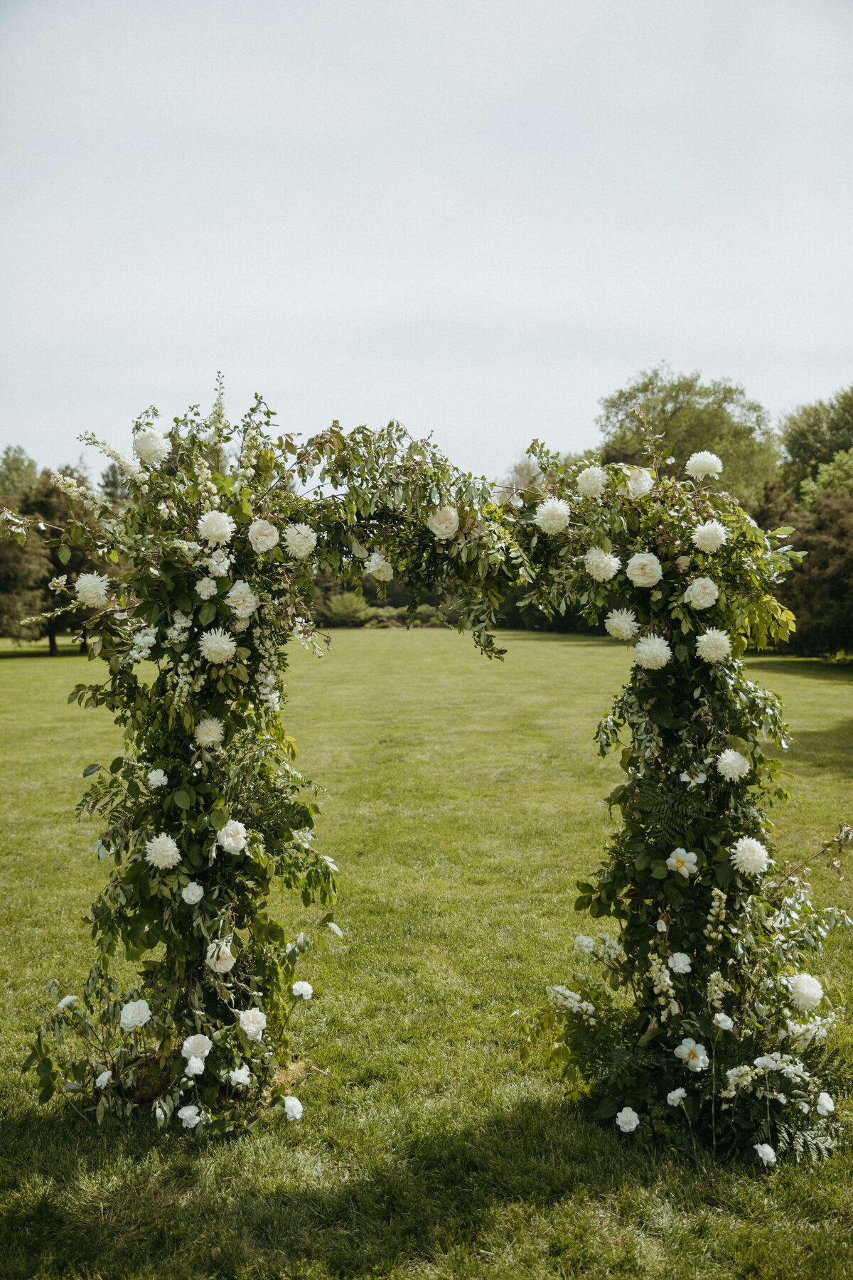Wedding ceremony floral arch