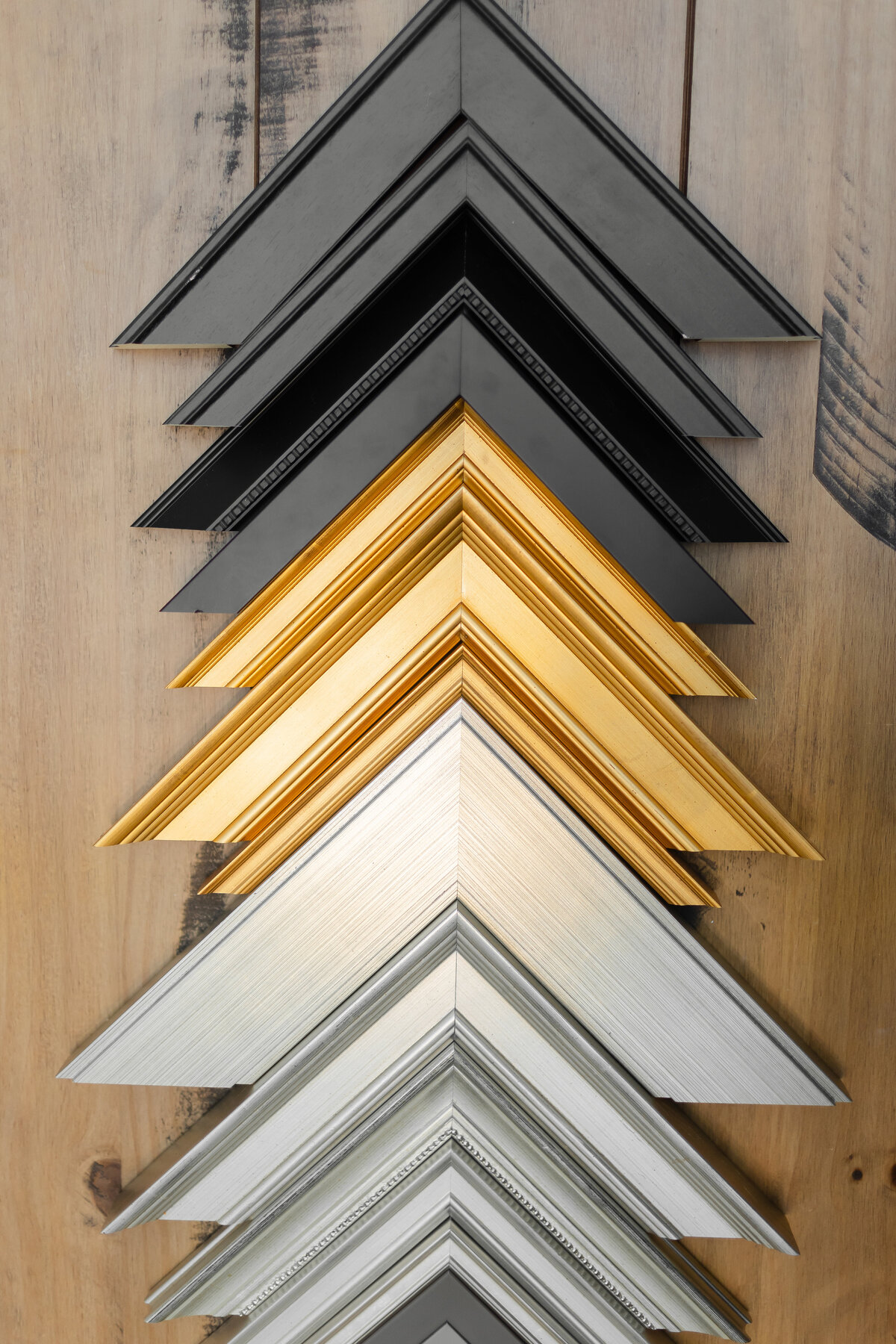 Black, white, silver, and gold Solid wood frame options by DC Portrait Photographer