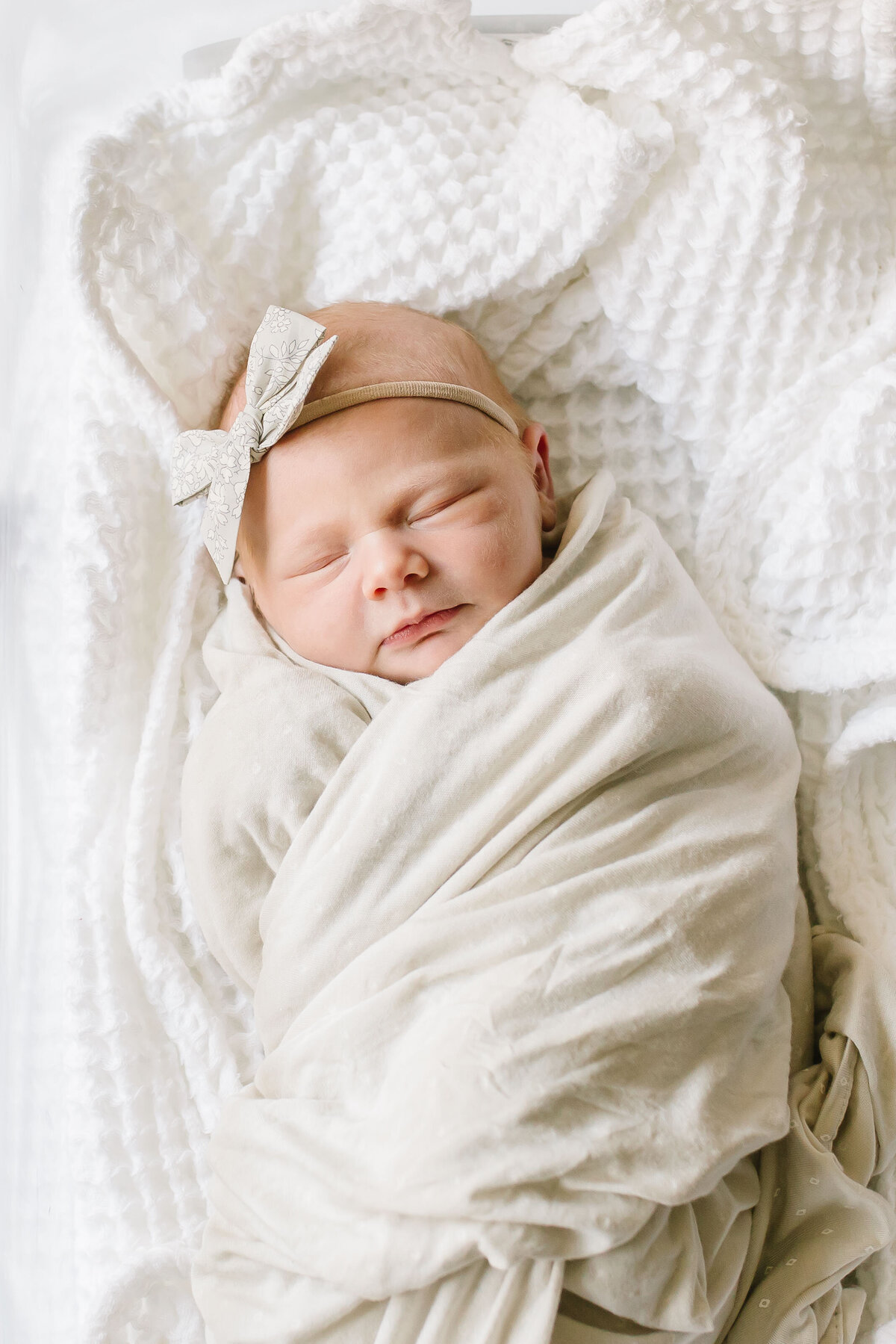newborn baby born in northern virginia sleeping in hospital