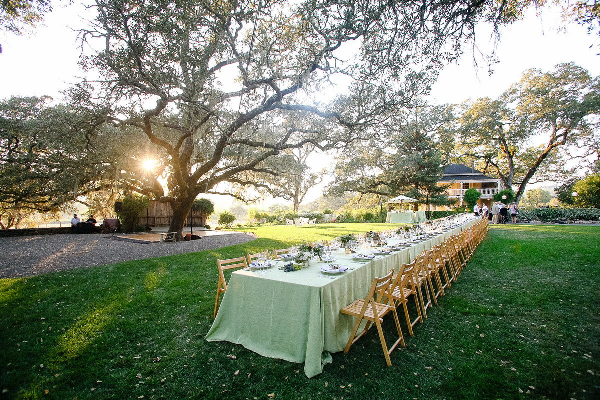 A kings table for a wedding at Beltane Ranch.