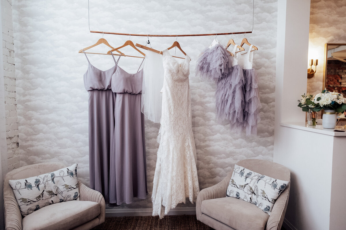 Wedding bride flowergirl bridal party dress photo inspiration purple lilac