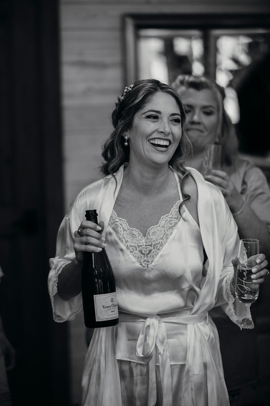Bride giving a toast at wedding