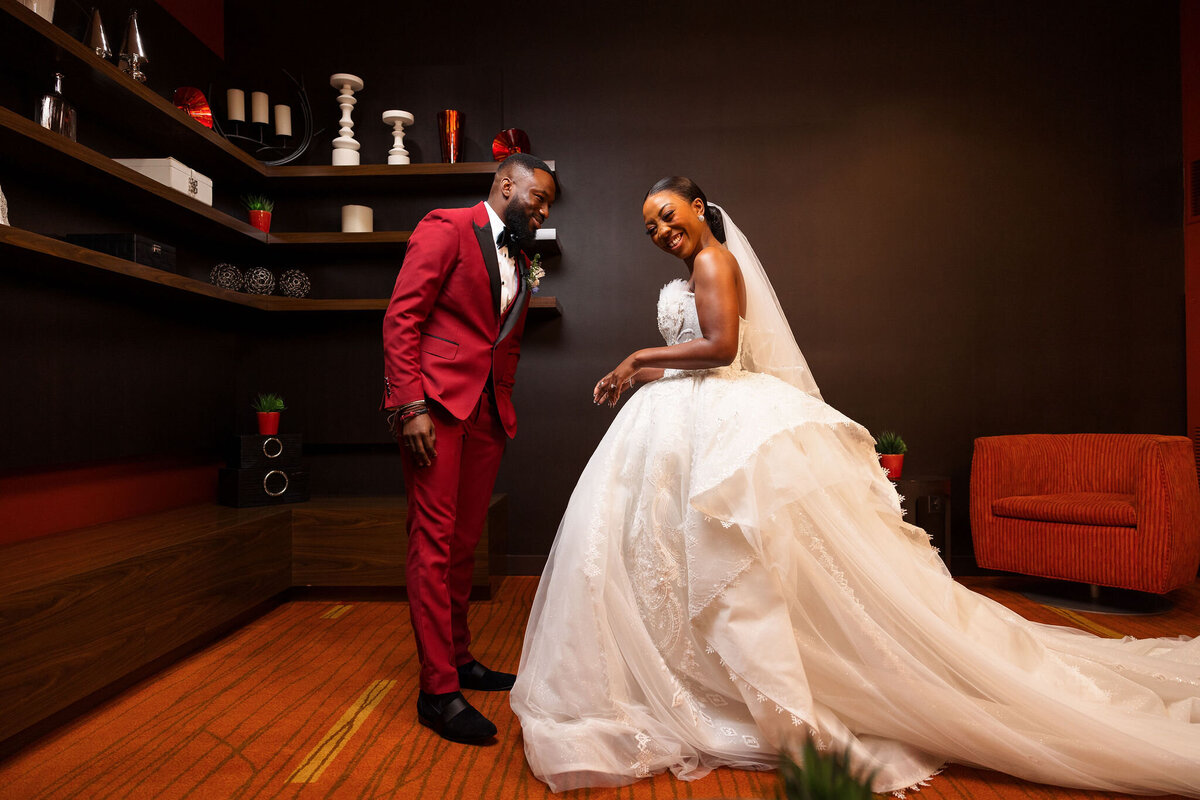 Tomi and Tolu Oruka Events Ziggy on the Lens photographer Wedding event planners Toronto planner African Nigerian Eyitayo Dada Dara Ayoola ottawa convention and event centre pocket flowers Navy blue groom suit ball gown black bride classy  16