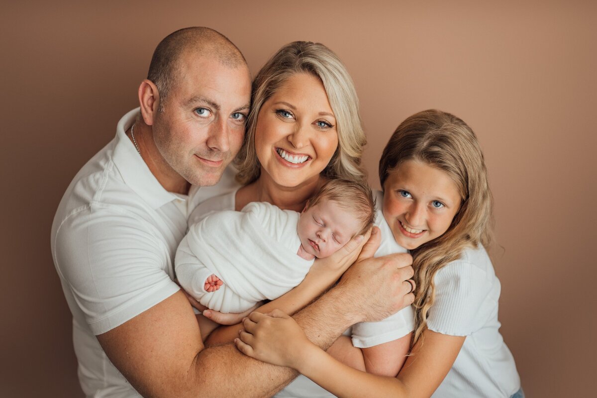 family portrait during newborn session in tampa, fl