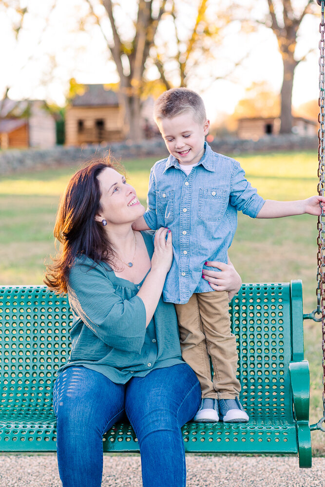 Mother and child portrait session at Joyner Park in Wake Forest, North Carolina