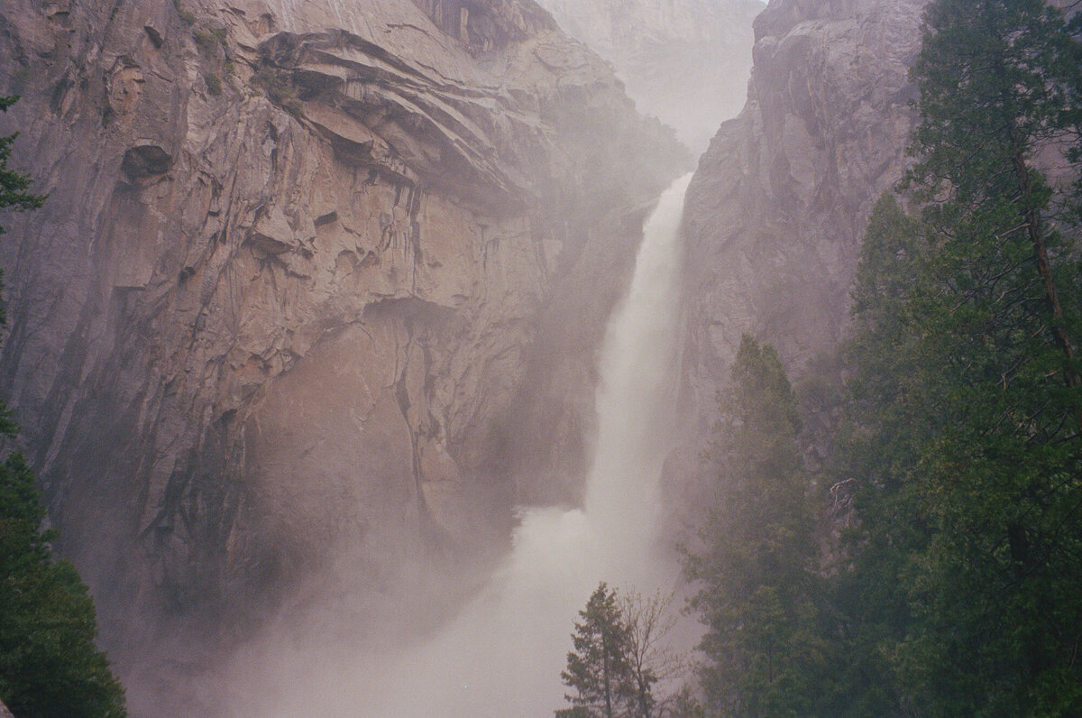 Waterfall in Yosemite on film by Chris Tack