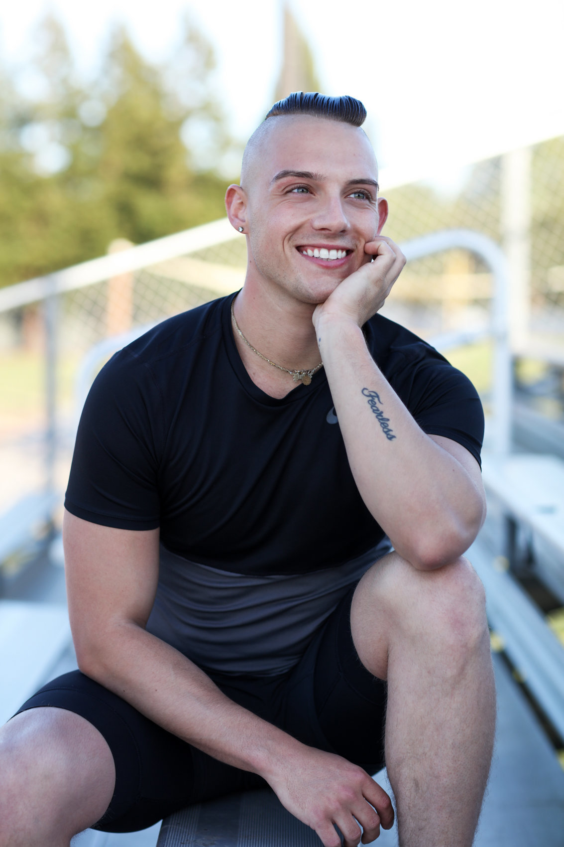 Fitness Photos on Bleachers, Personal Trainer in the Bay Area