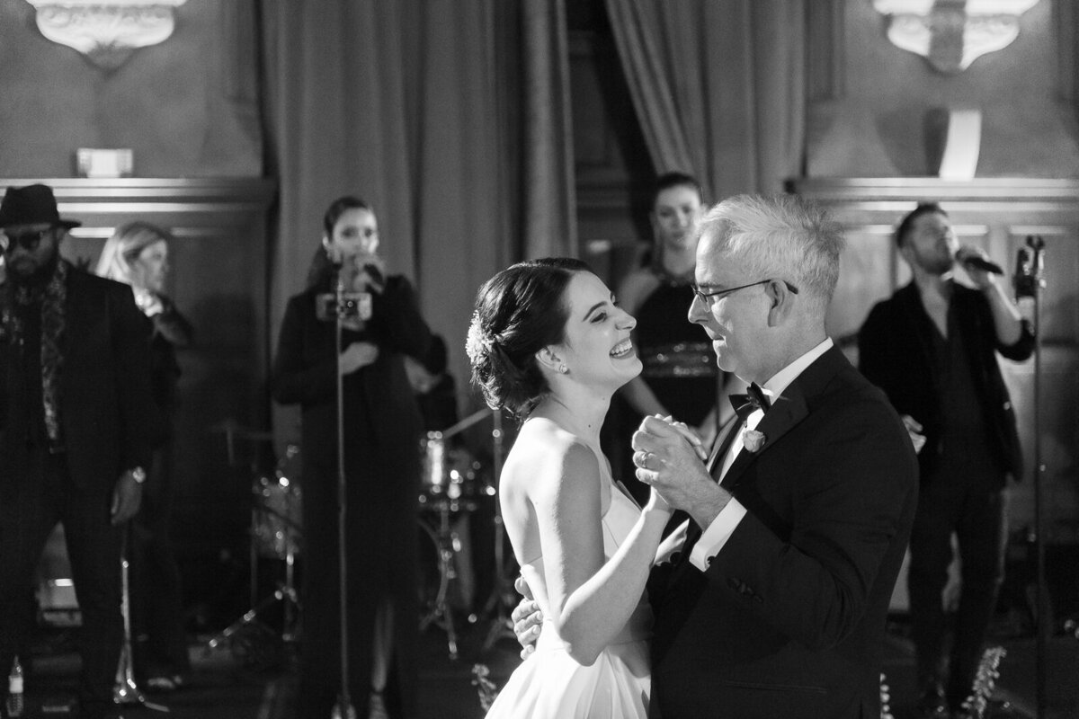 Miami wedding photographer captures father daughter dance at the Biltmore Hotel in Coral Gables