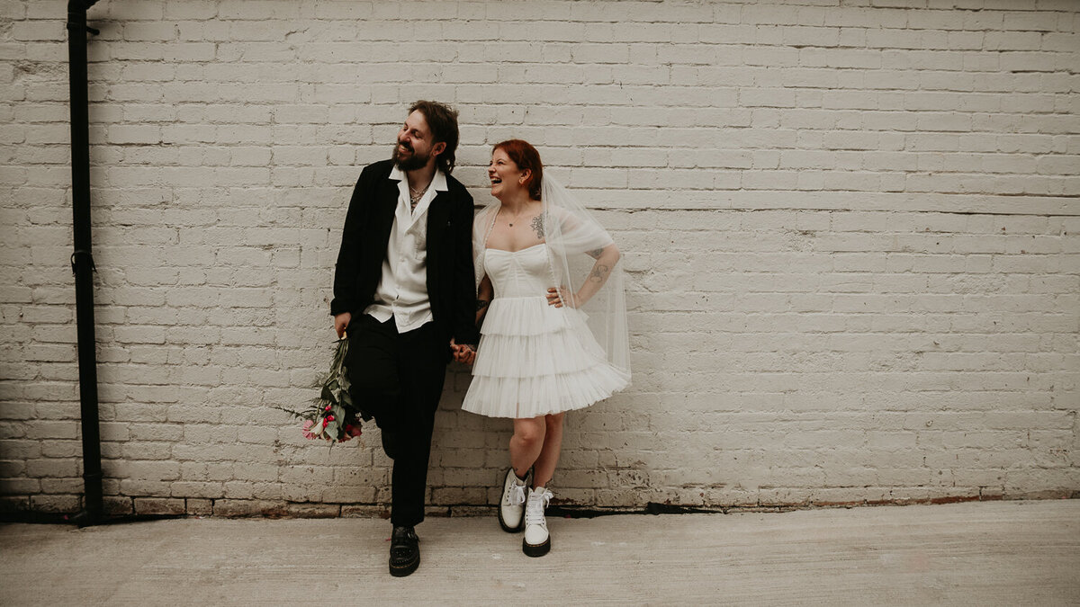 A Bride and Groom during their portraits at The Shack Revolution. 