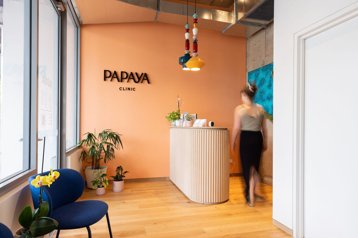 Interior of Papaya Women's Health Clinic - The tropical colours and natural light