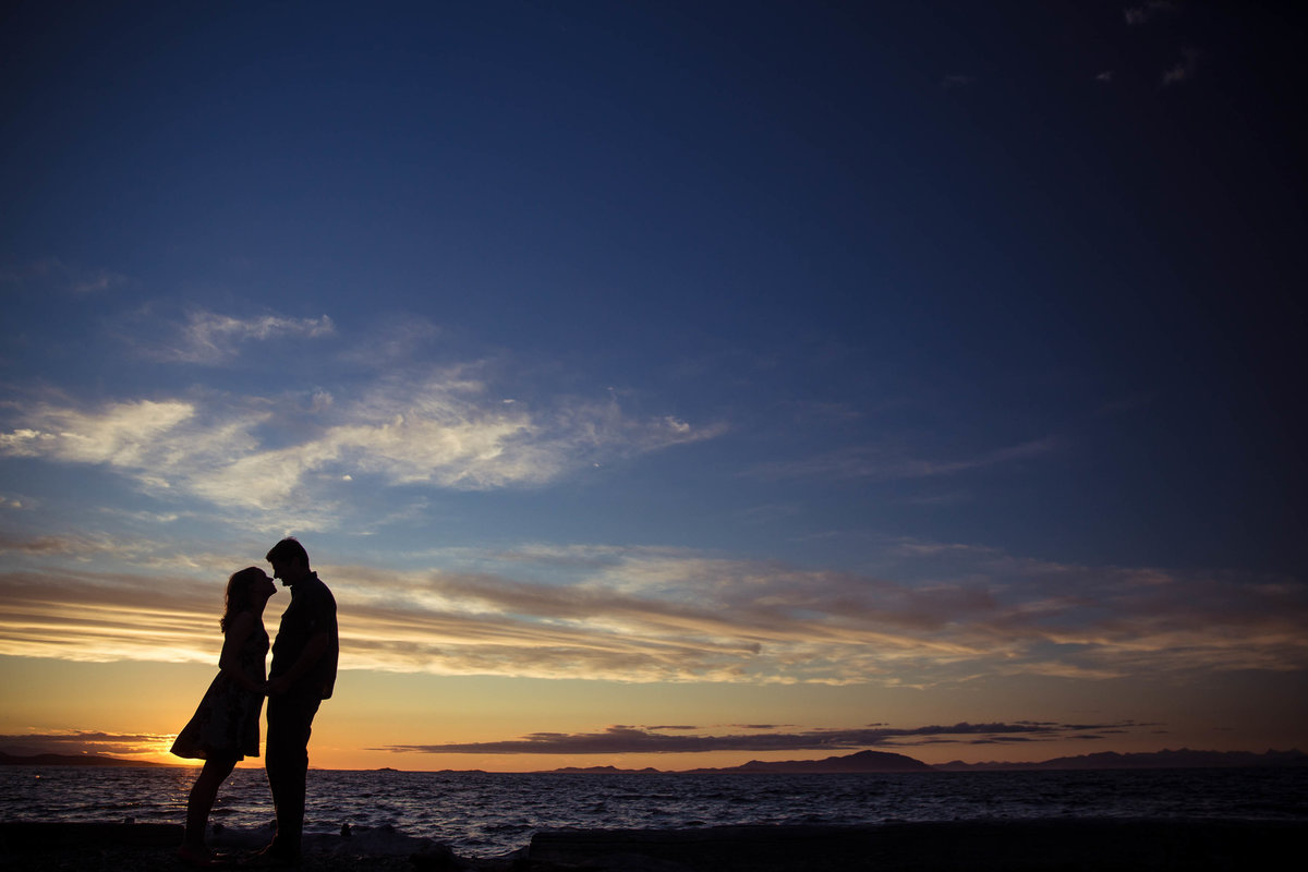 Couple's silhouette against the Nanaimo sky