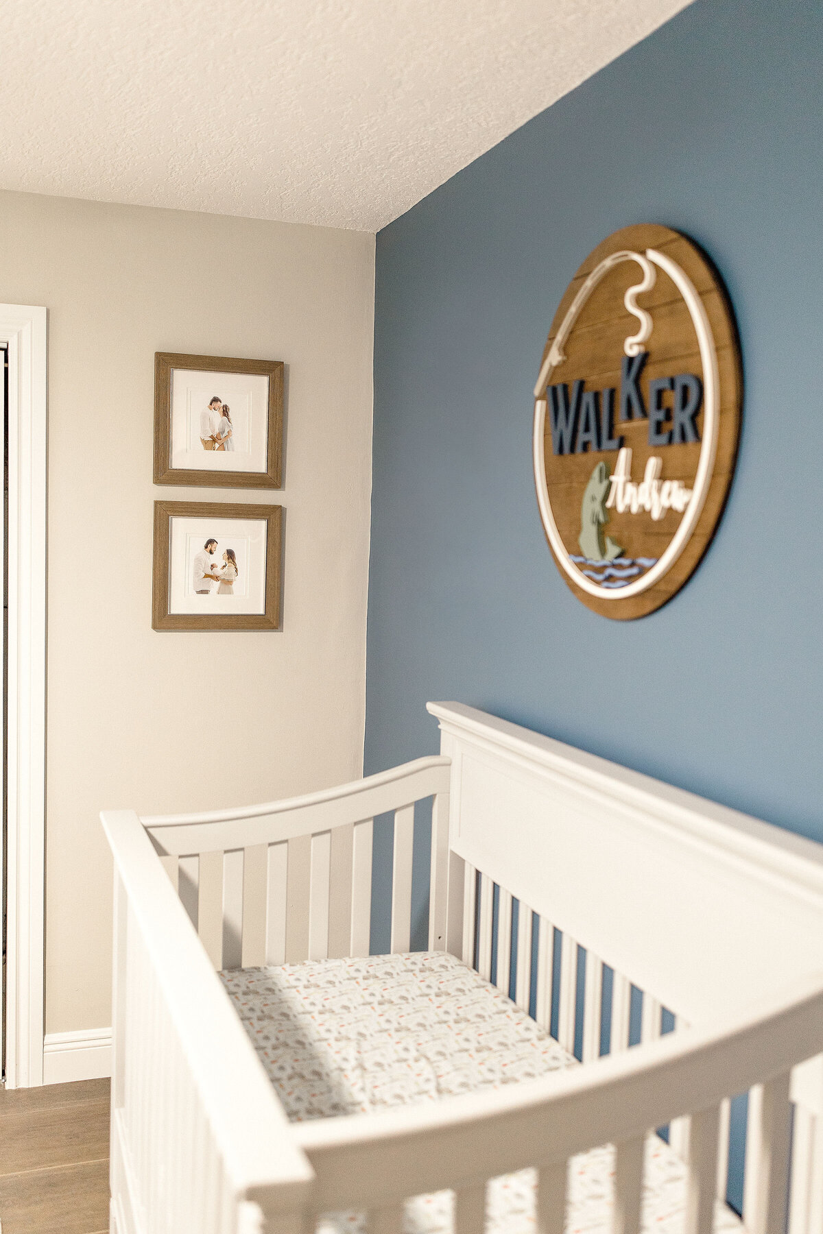 House in Miami with newborn photography frames over the crib by Ivanna Vidal Photography