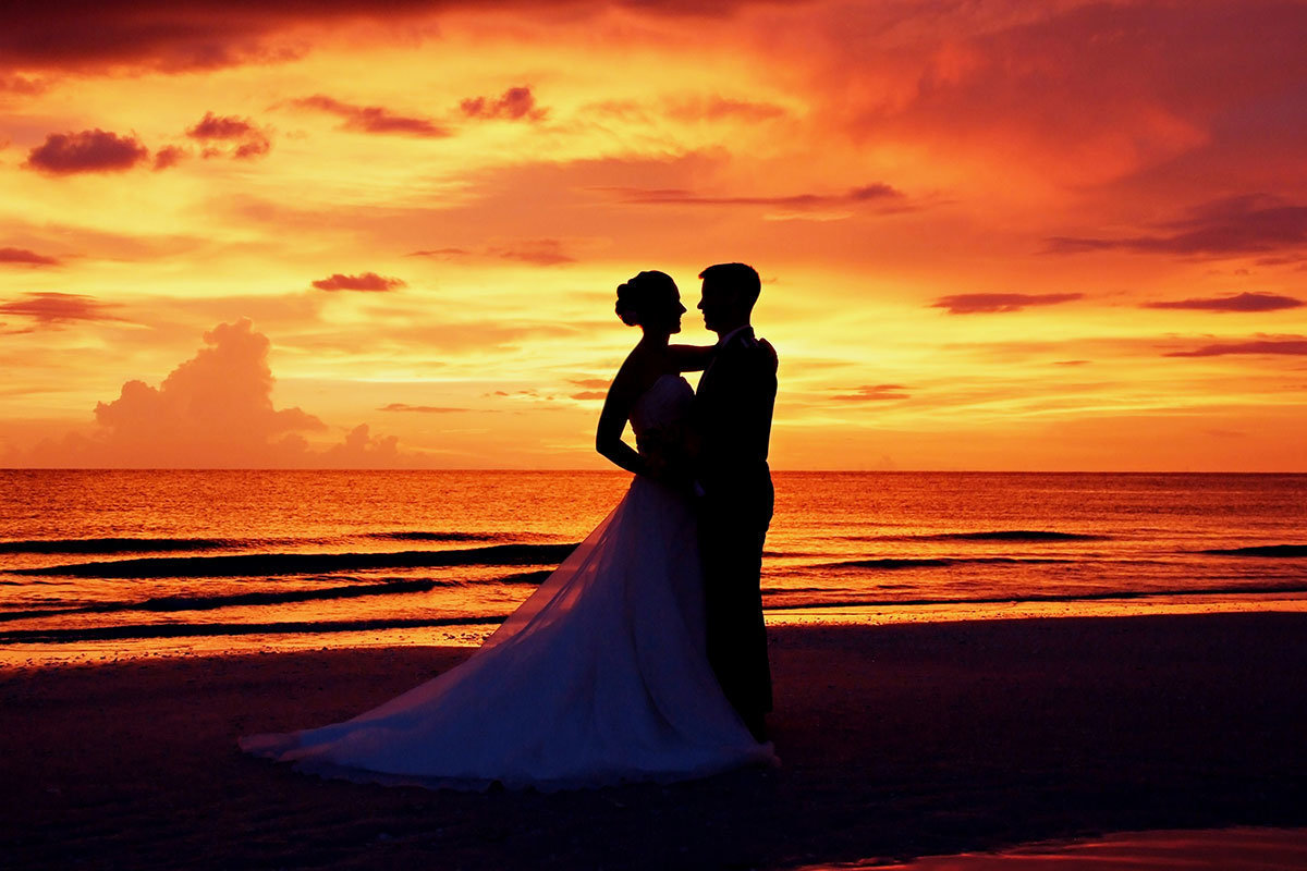 sunset wedding photo marco island florida