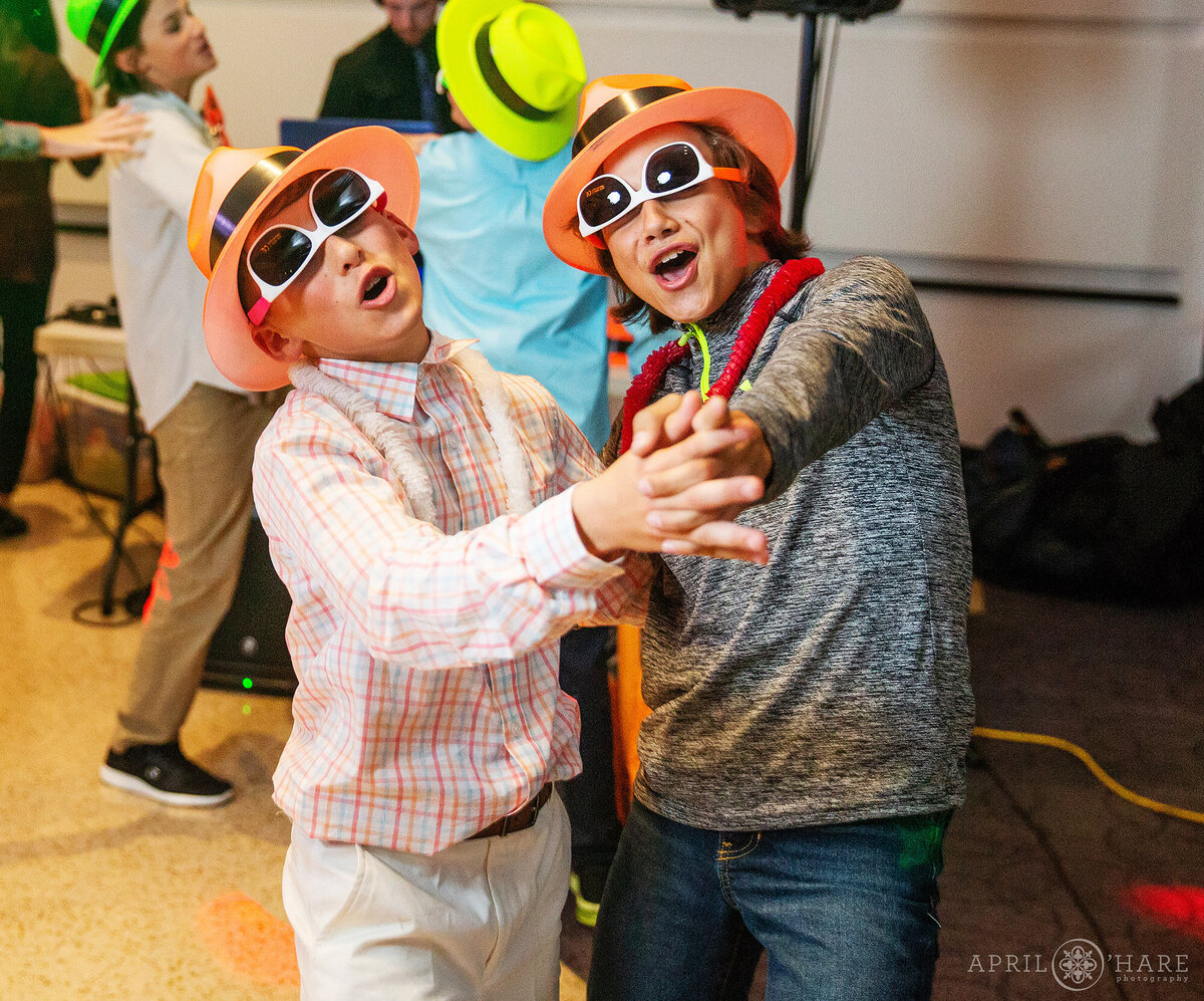 Kids Goofing off at a Bar Mitzvah Party in Colorado