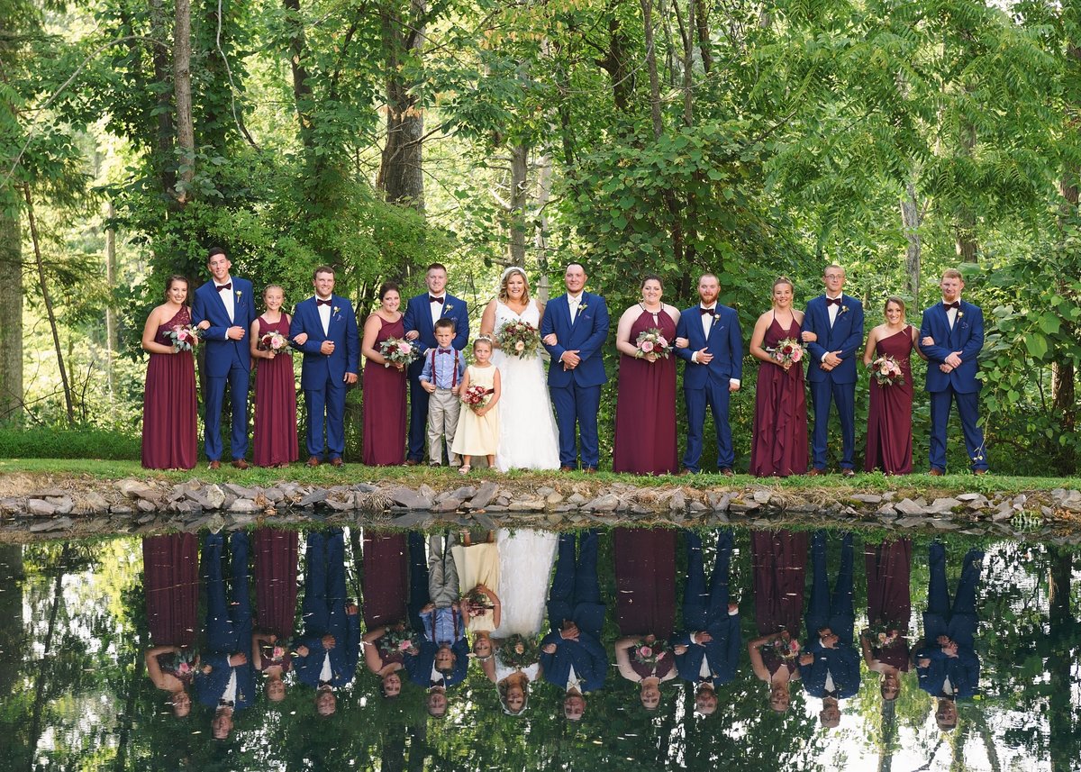 Wedding Party by Pond