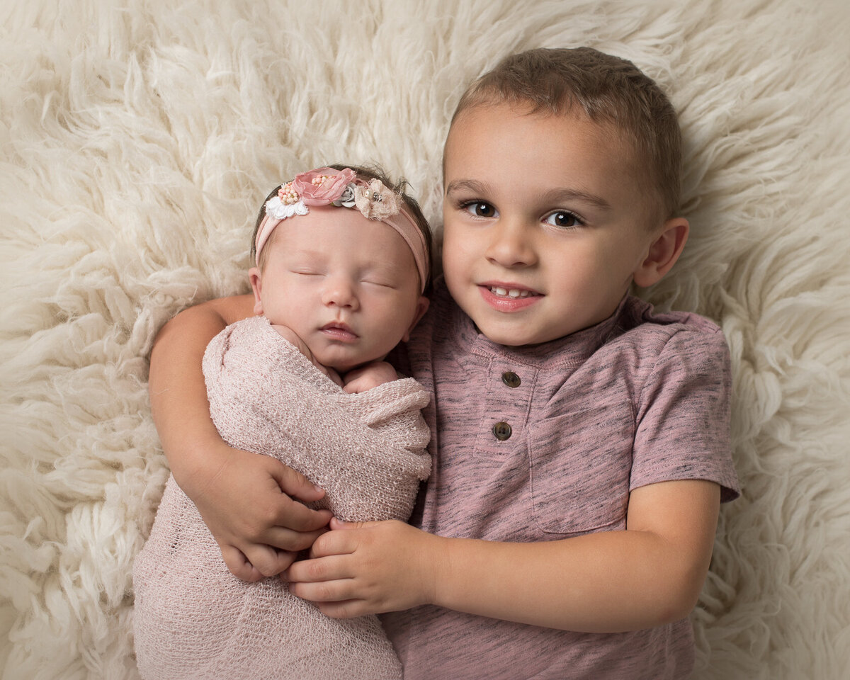 Newborn and Sibling Portrait in Houston
