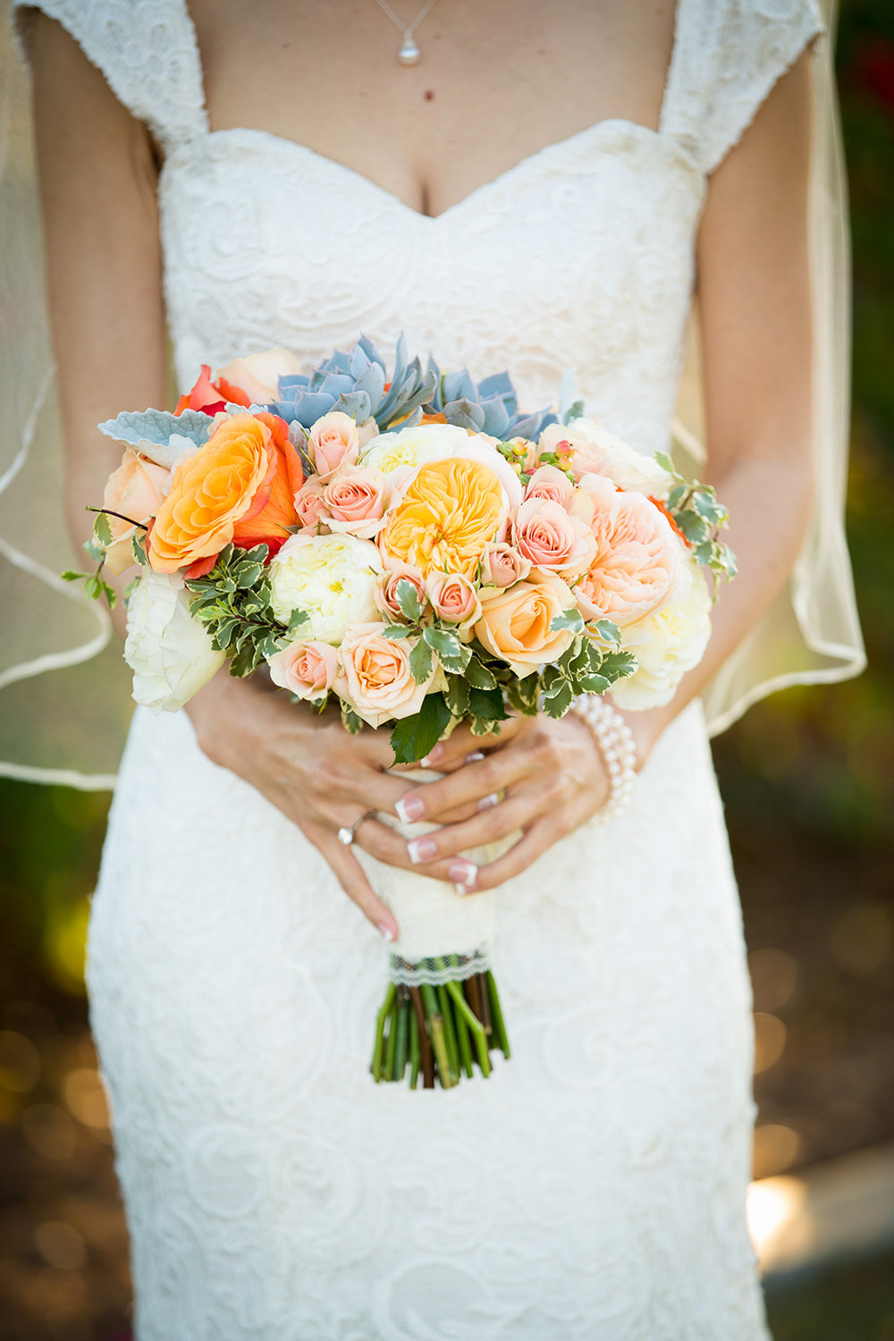 Bahia Resort wedding photos bride with flowers