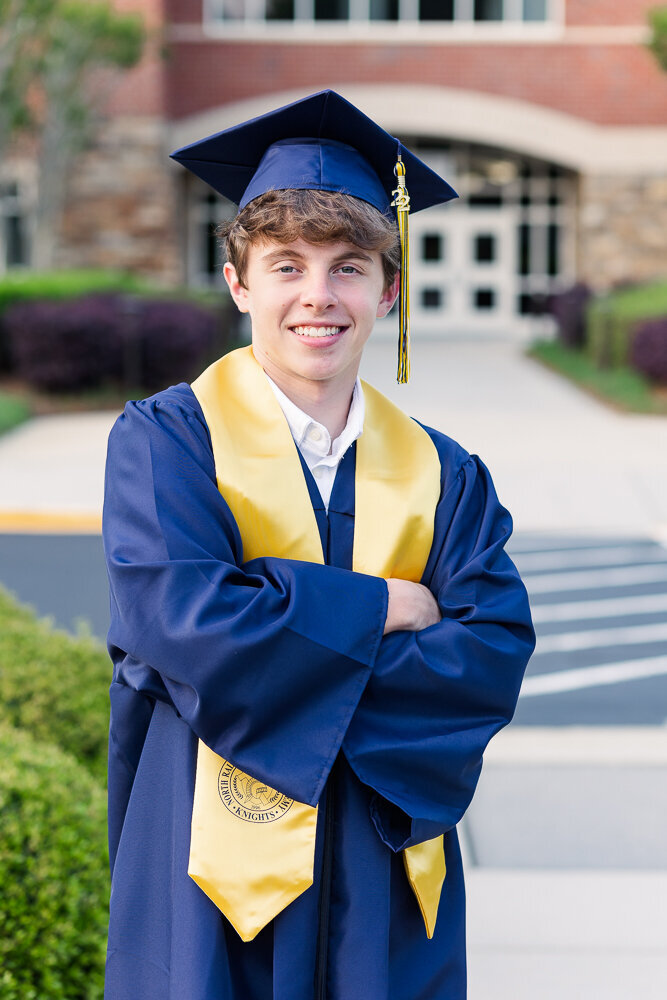 Cap & Gown graduate portrait session at NRCA in Raleigh, NC