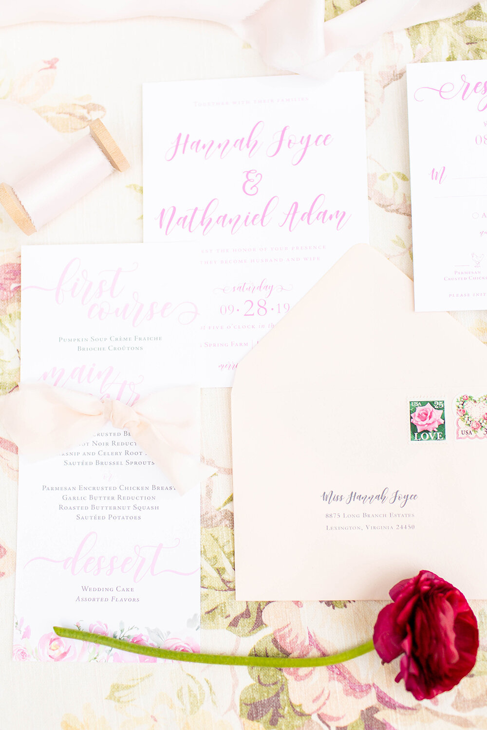 hope taylor workshop vellum floral wedding invitation vintage stamps 6