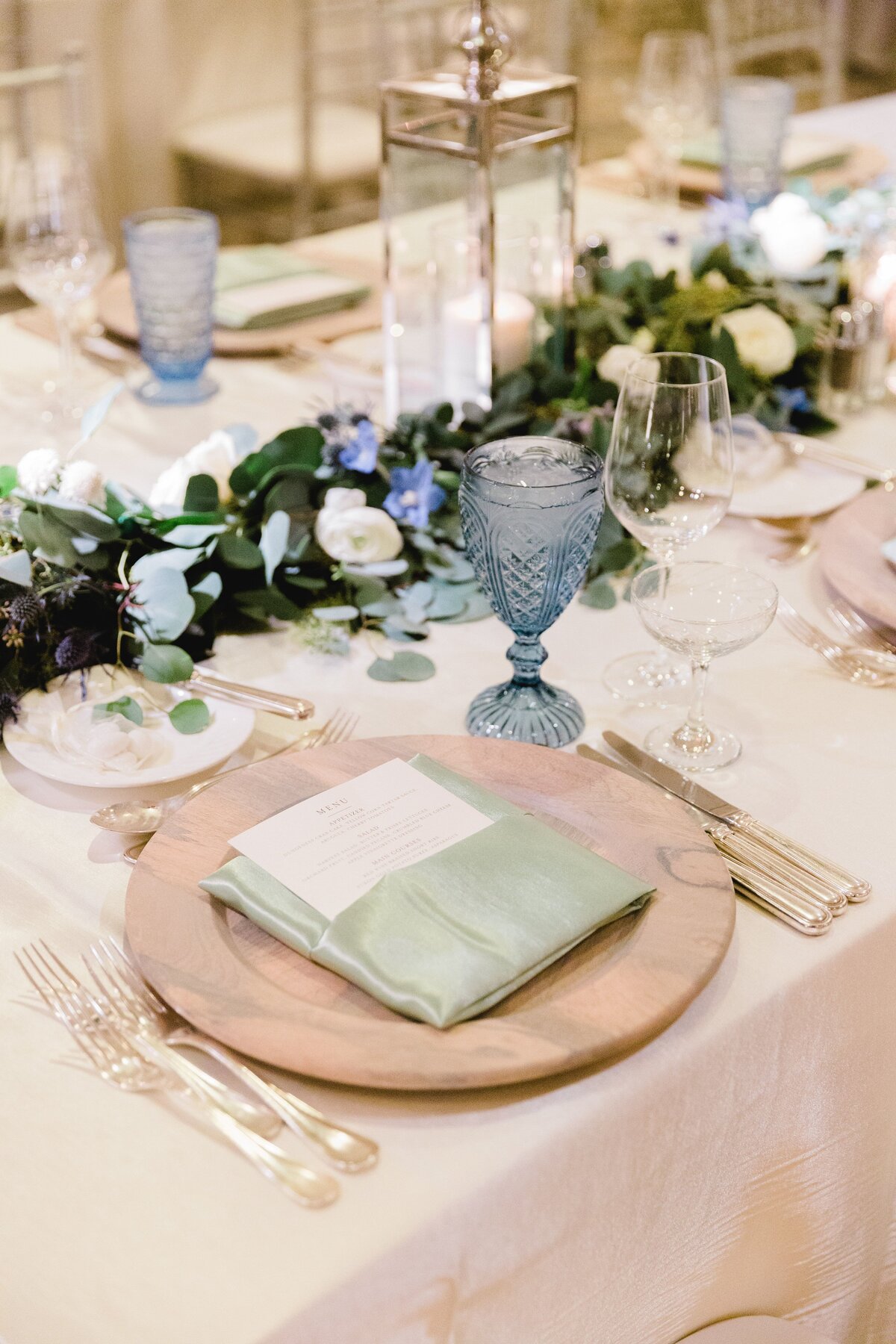 Close up of place setting in Shutters Ballroom