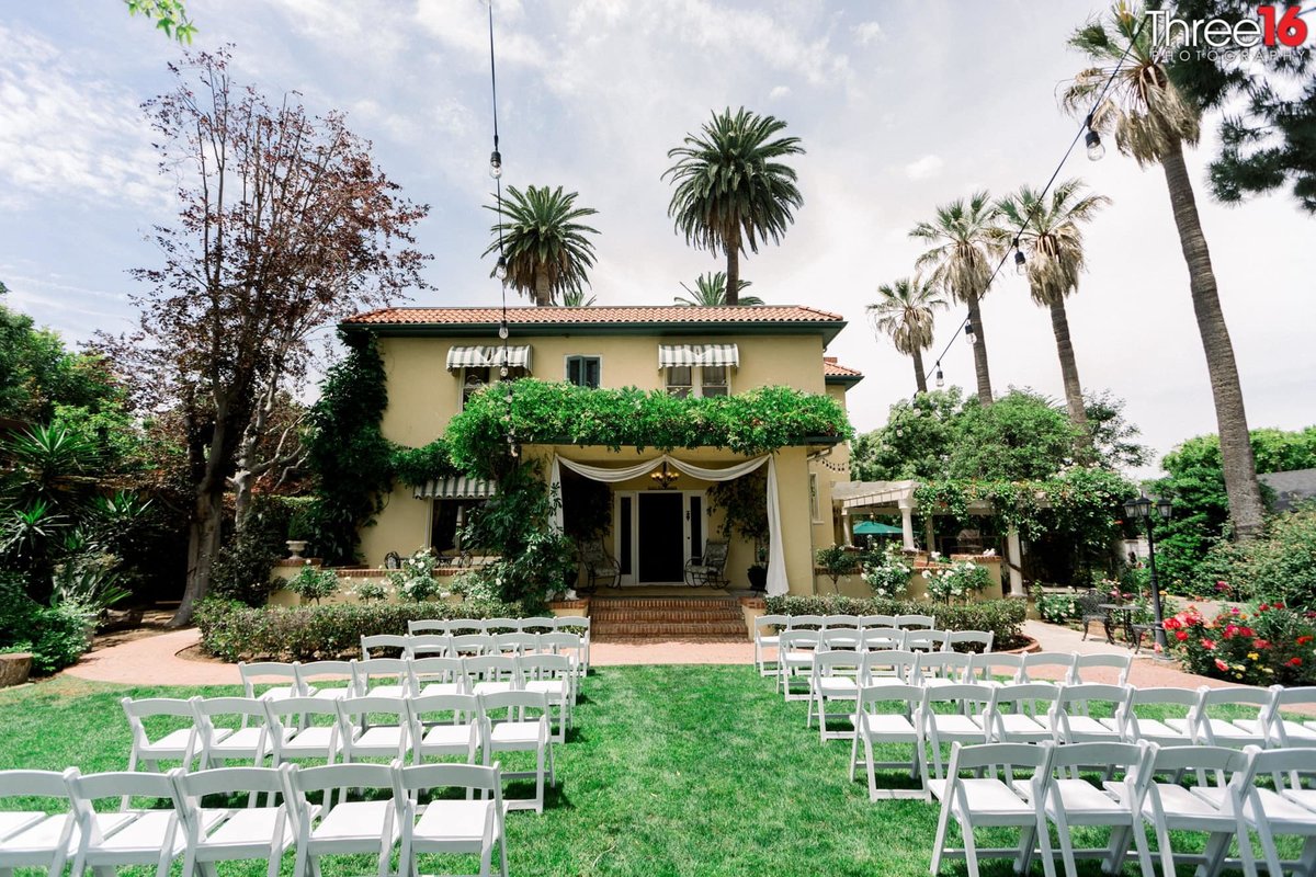 Wedding Ceremony setup at The French Estate in Orange, CA